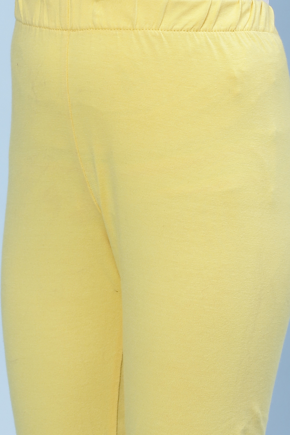 Yellow Lycra Anarkali Kurta Churidar Suit Set image number 3