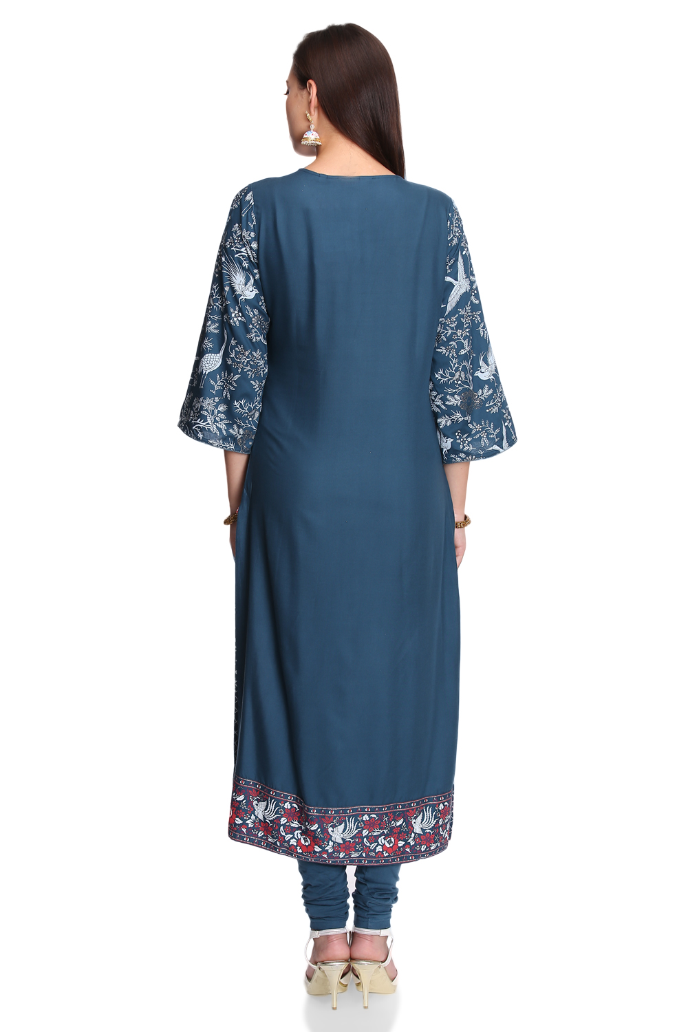 Red Viscose Straight Printed Kurta image number 5