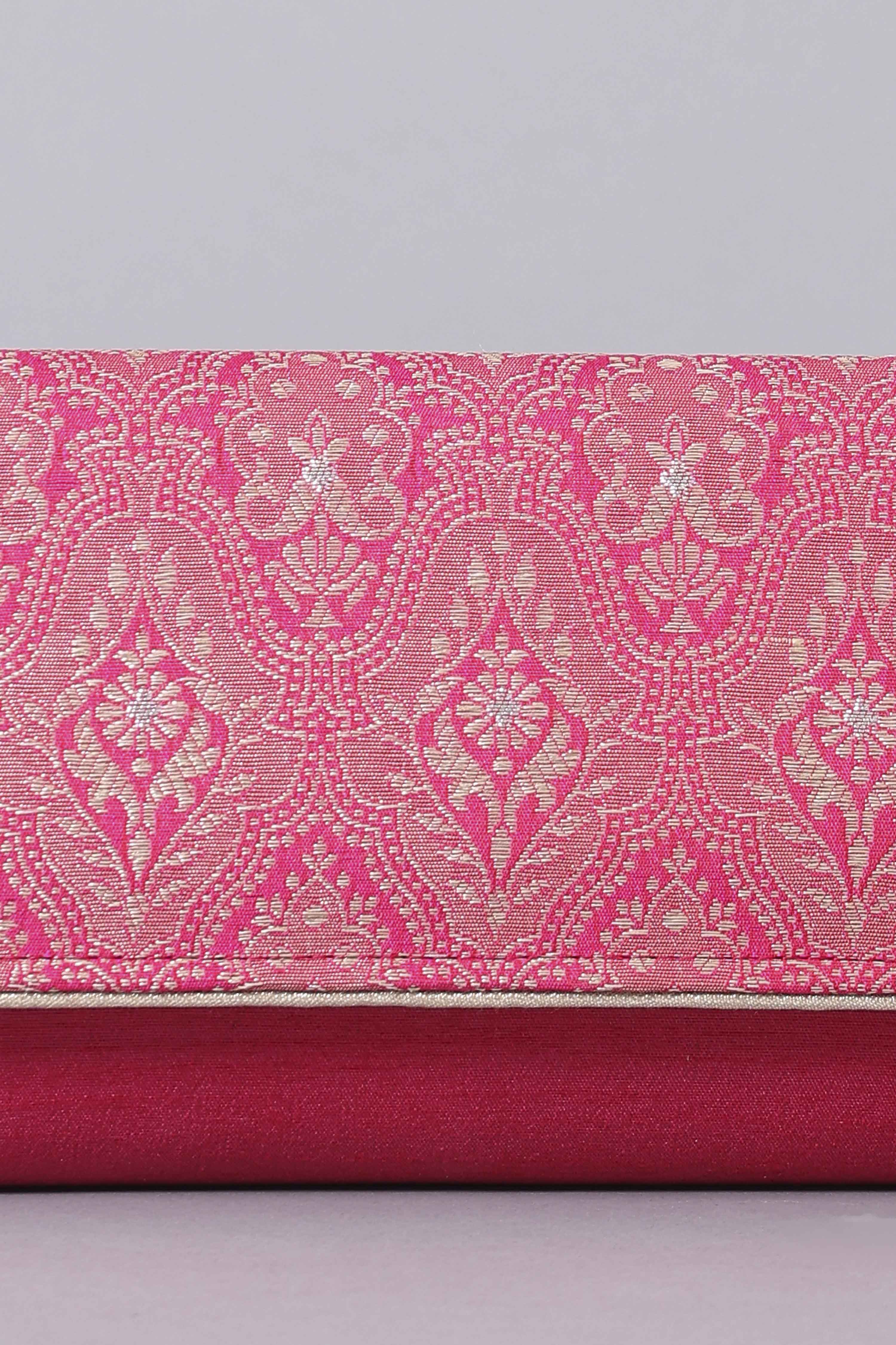 Rani Pink Zardozi-Inspired Clutch image number 1