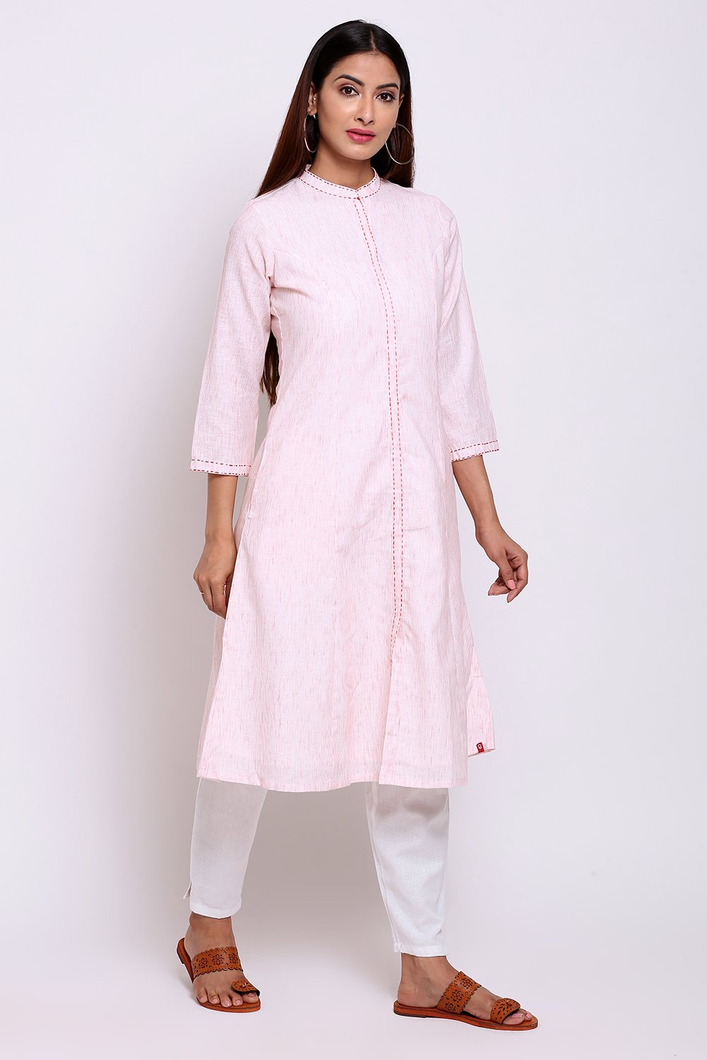 Light Blue Viscose Printed Kurta image number 4
