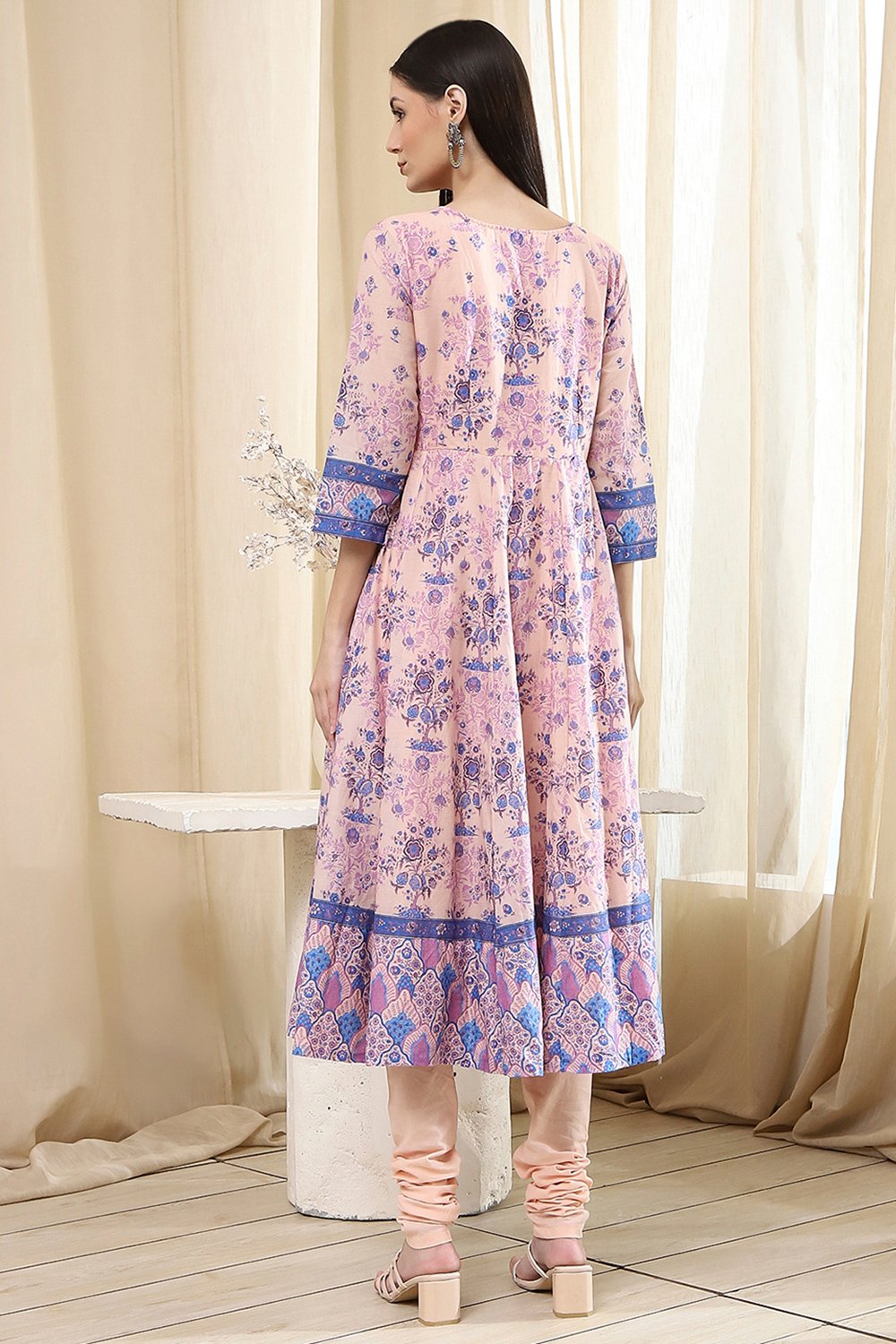 Blue Cotton Fitted Suit Set image number 4