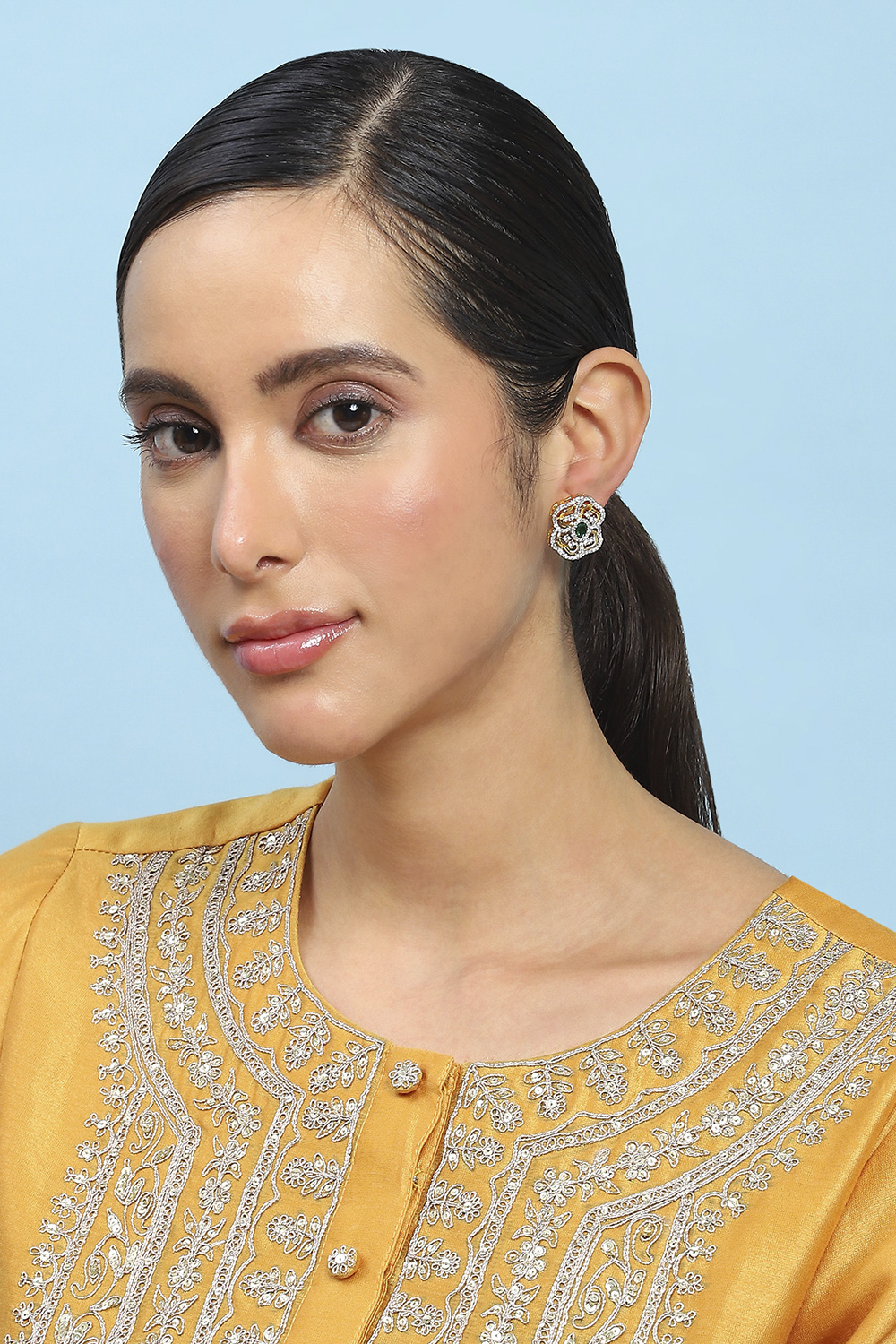 Green Gold Brass Hoops image number 3