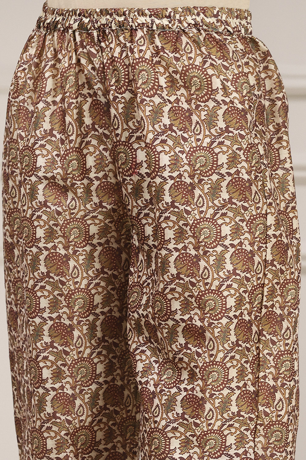 Mustard Cotton Modal Digital Print Unstitched Suit Set image number 3