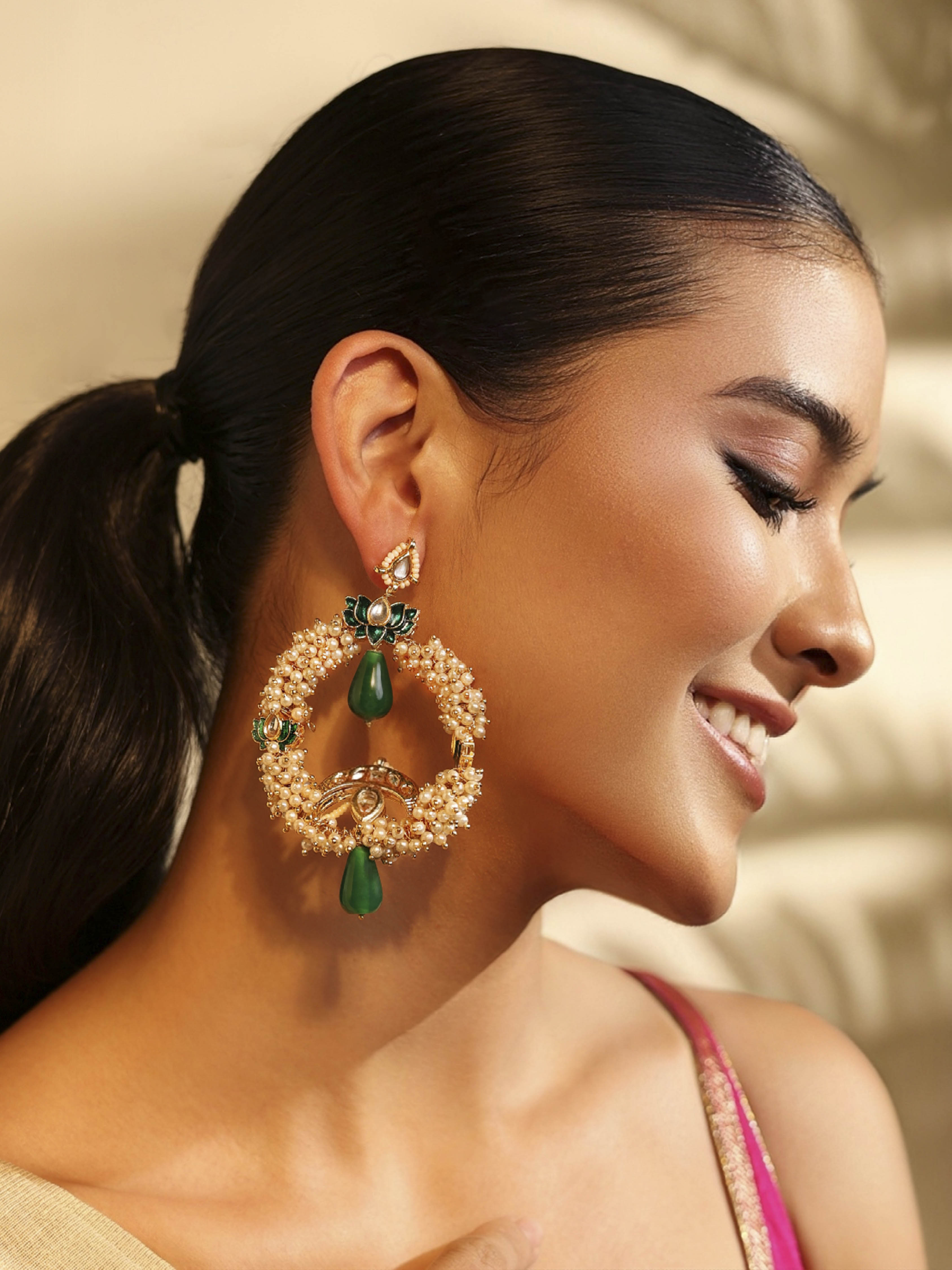 Green Brass Drop & Danglers image number 3