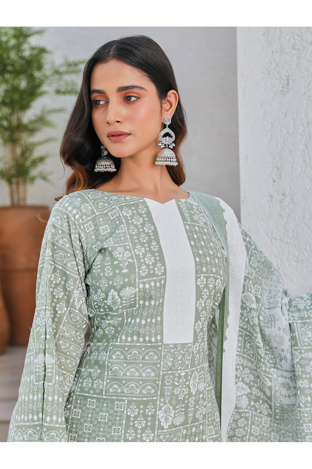 Mauve Cotton Blend Digital Print Unstitched Suit Set  image number 1