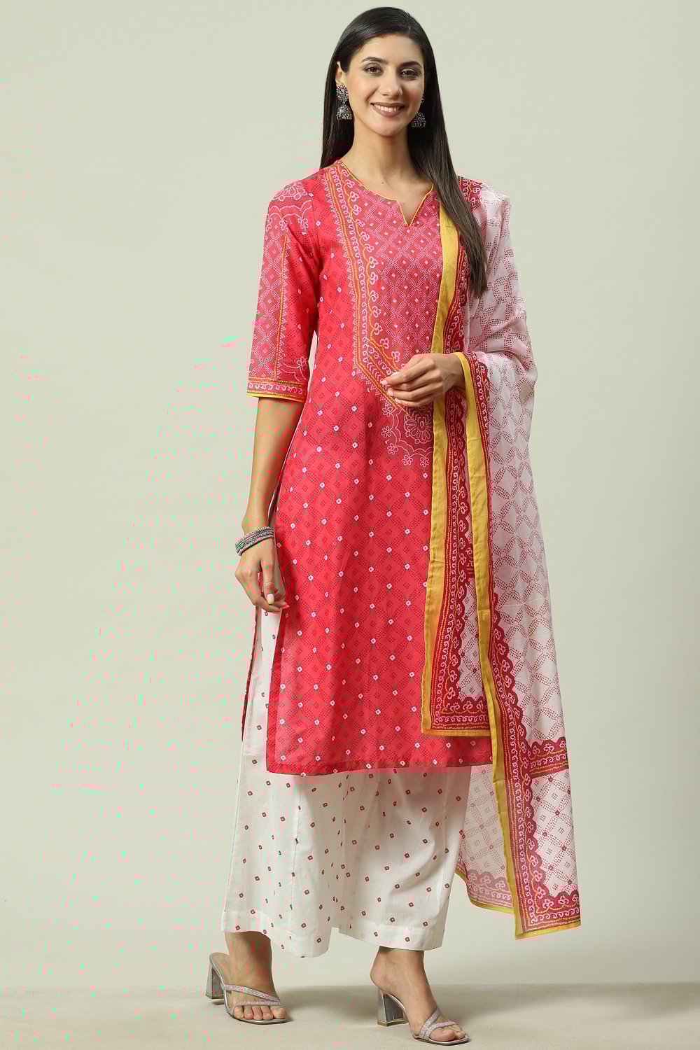 Blue Cotton Straight Kurta Flared Palazzo Suit Set image number 0