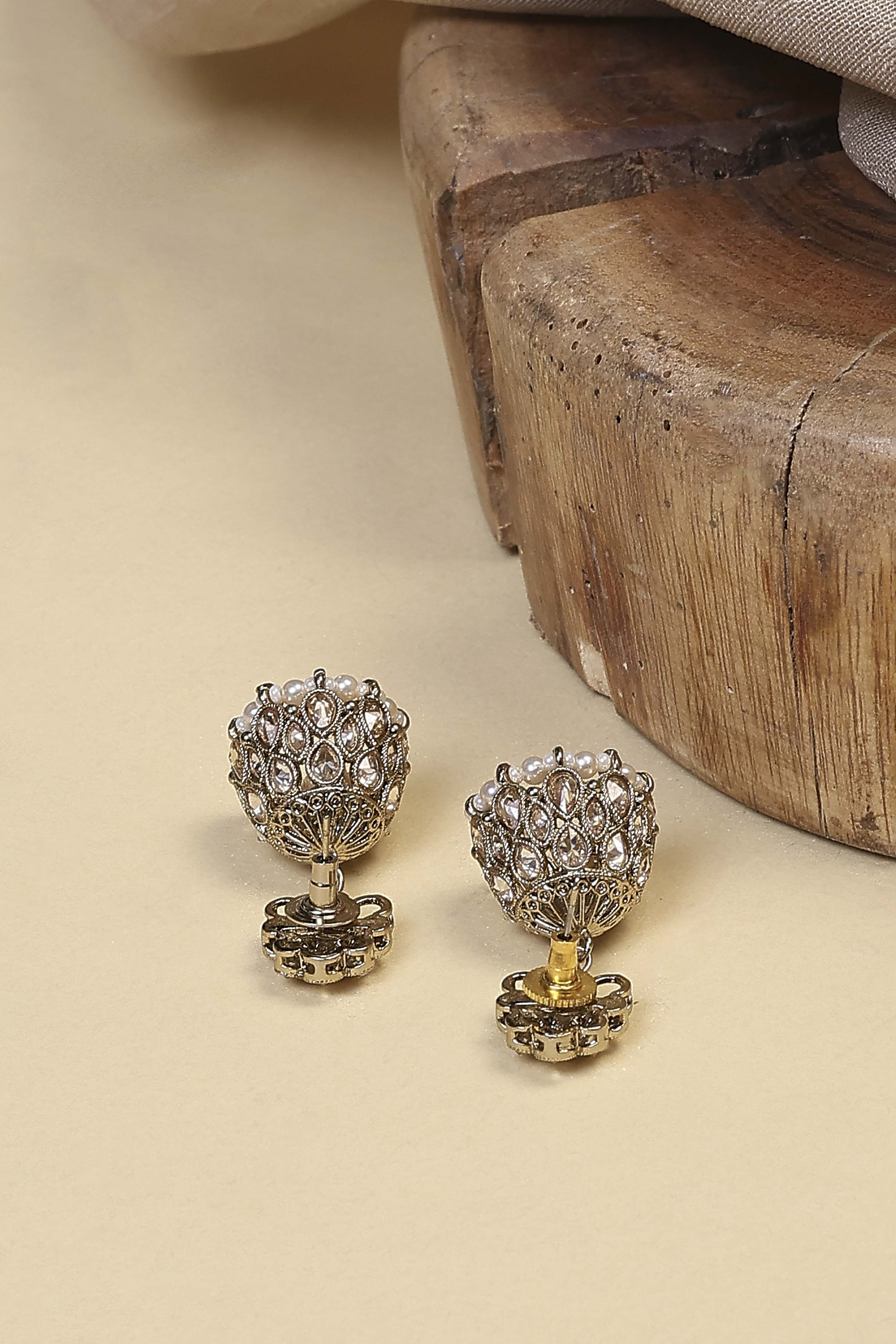 White Brass Jhumka image number 2