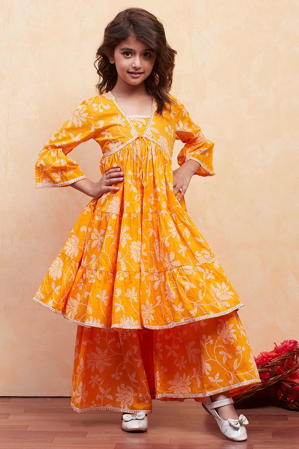 Blue Cotton Tiered Suit Set image number 6