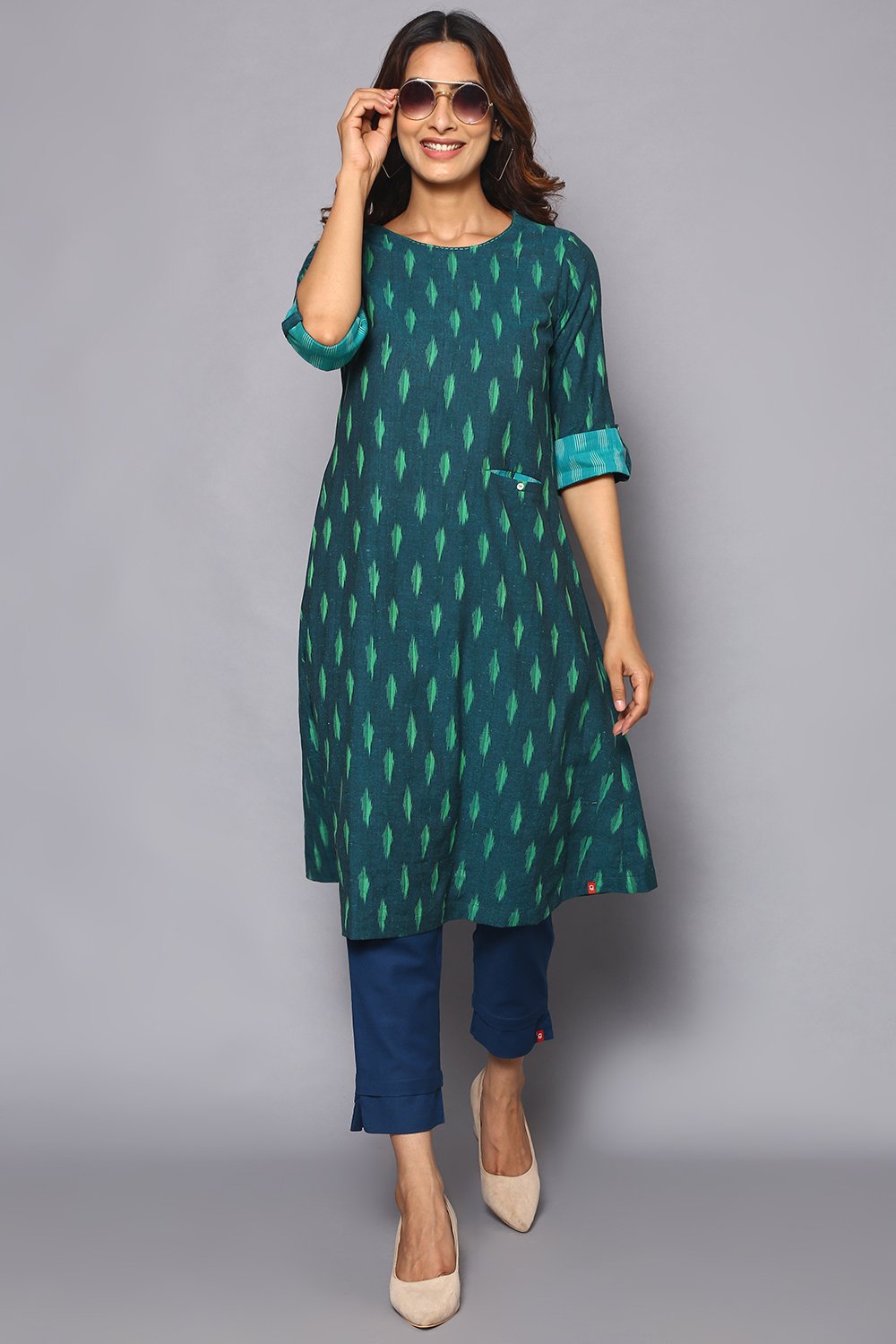 Green Bay Cotton Blend Solid Pant image number 4