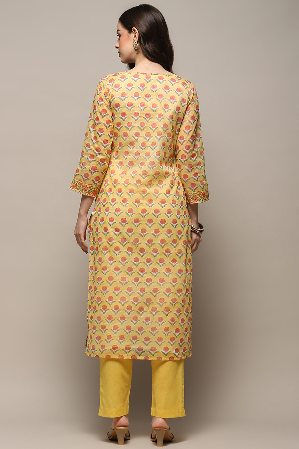 Blue Green Cotton Blend Unstitched Suit set image number 6