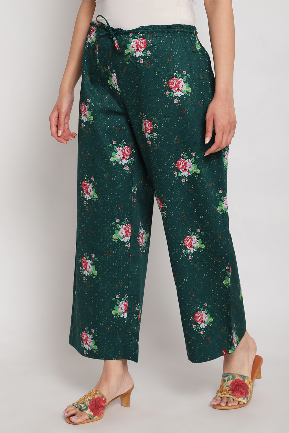 Mustard Cotton Palazzo Pants image number 0