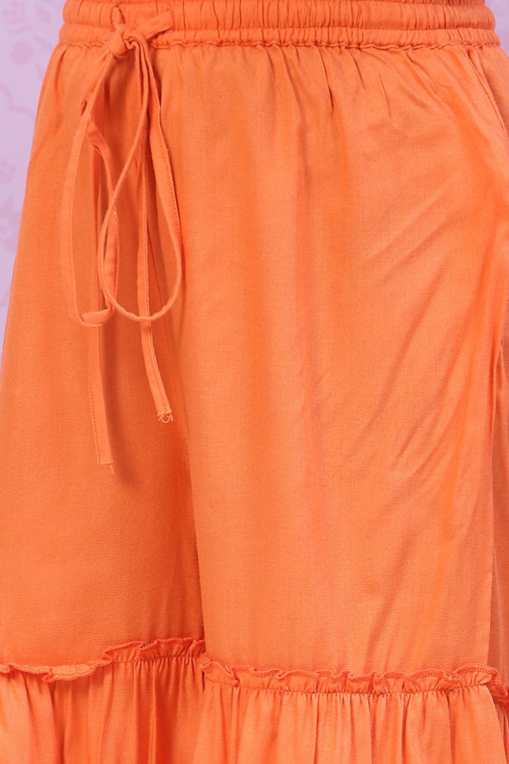 Berry Pink Rayon Flared Printed Kurta Set image number 2