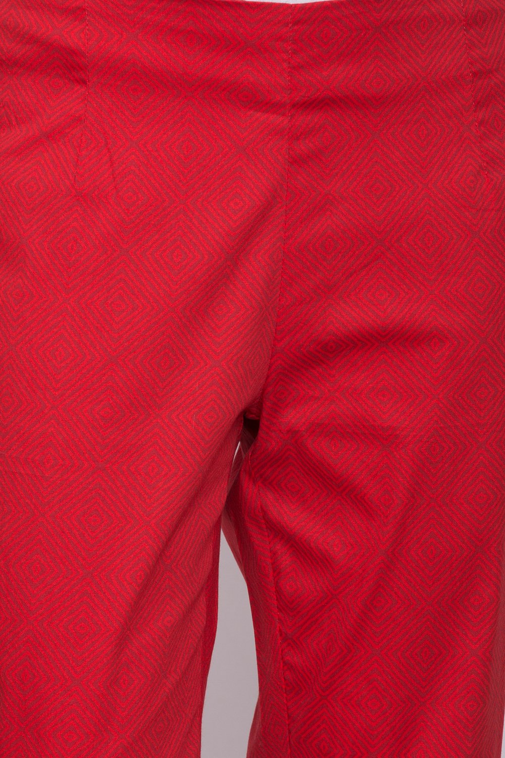 Red Cotton Printed Pants image number 1