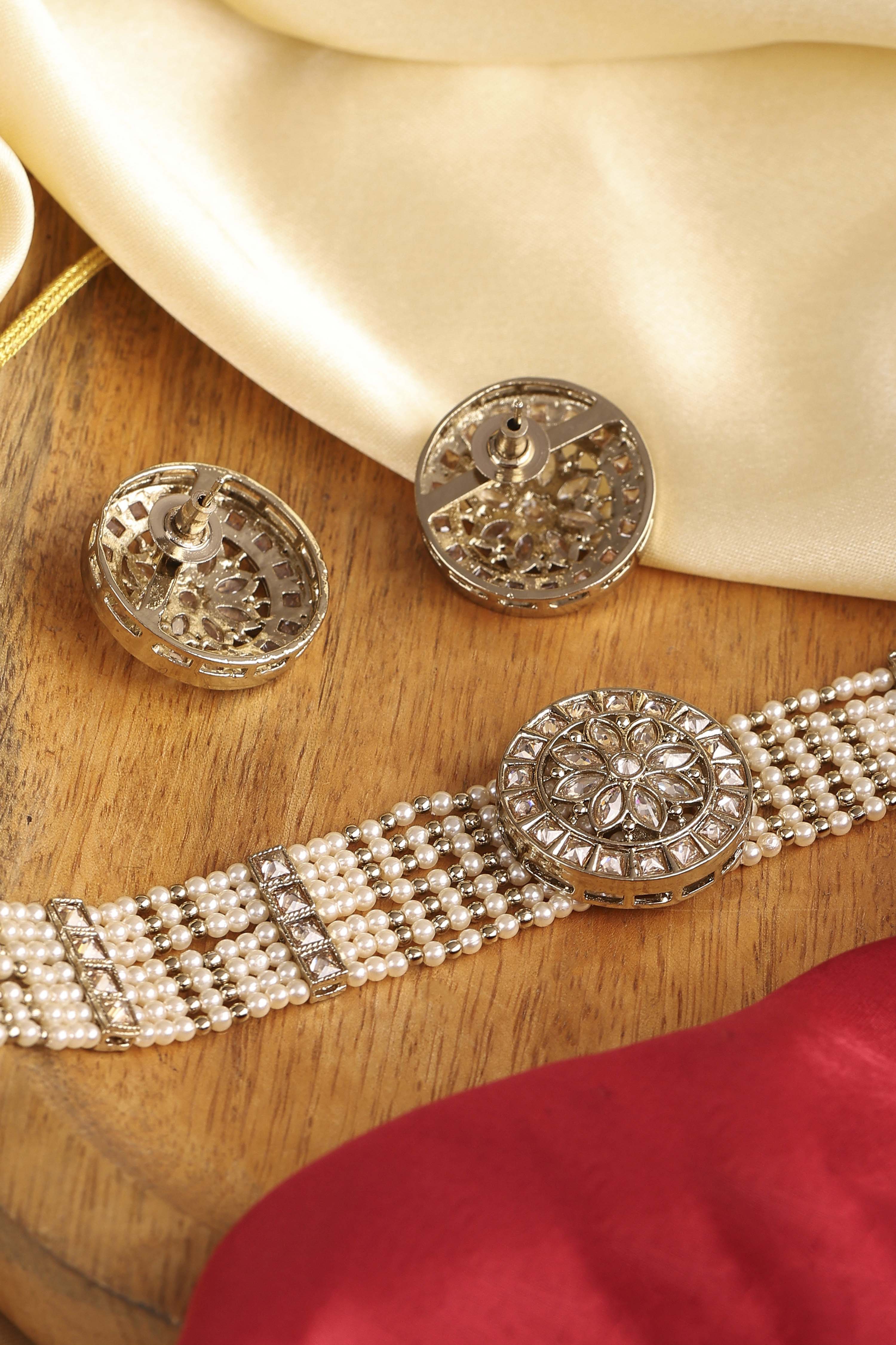 Champagne Alloy Necklace Set image number 2