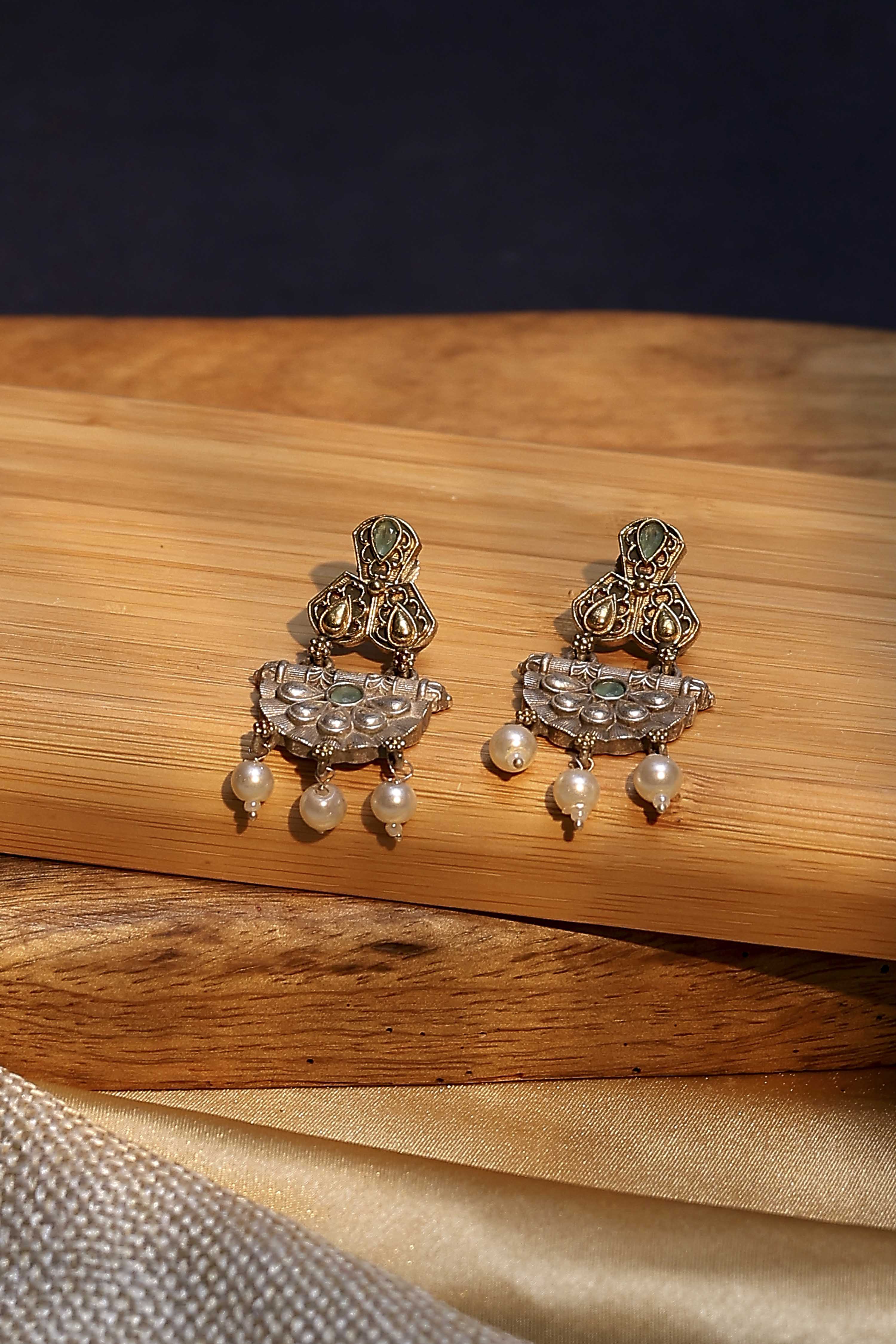 Mint Green Brass Drop & Danglers image number 0