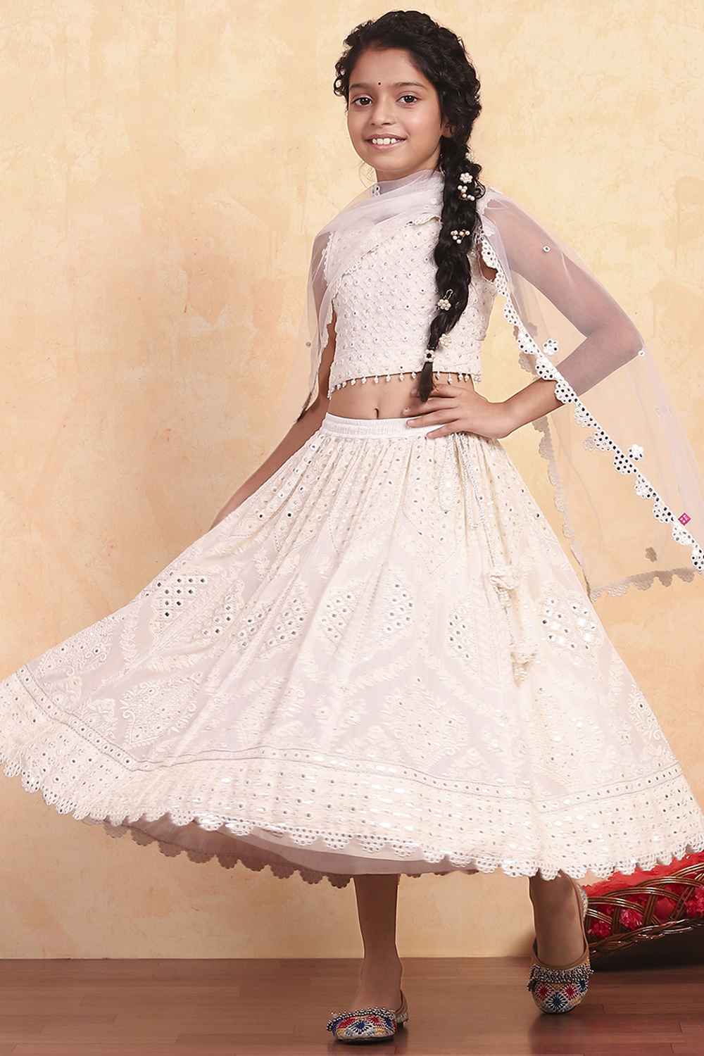 Blue Viscose Embroidered Kalidar Lehenga Set image number 0