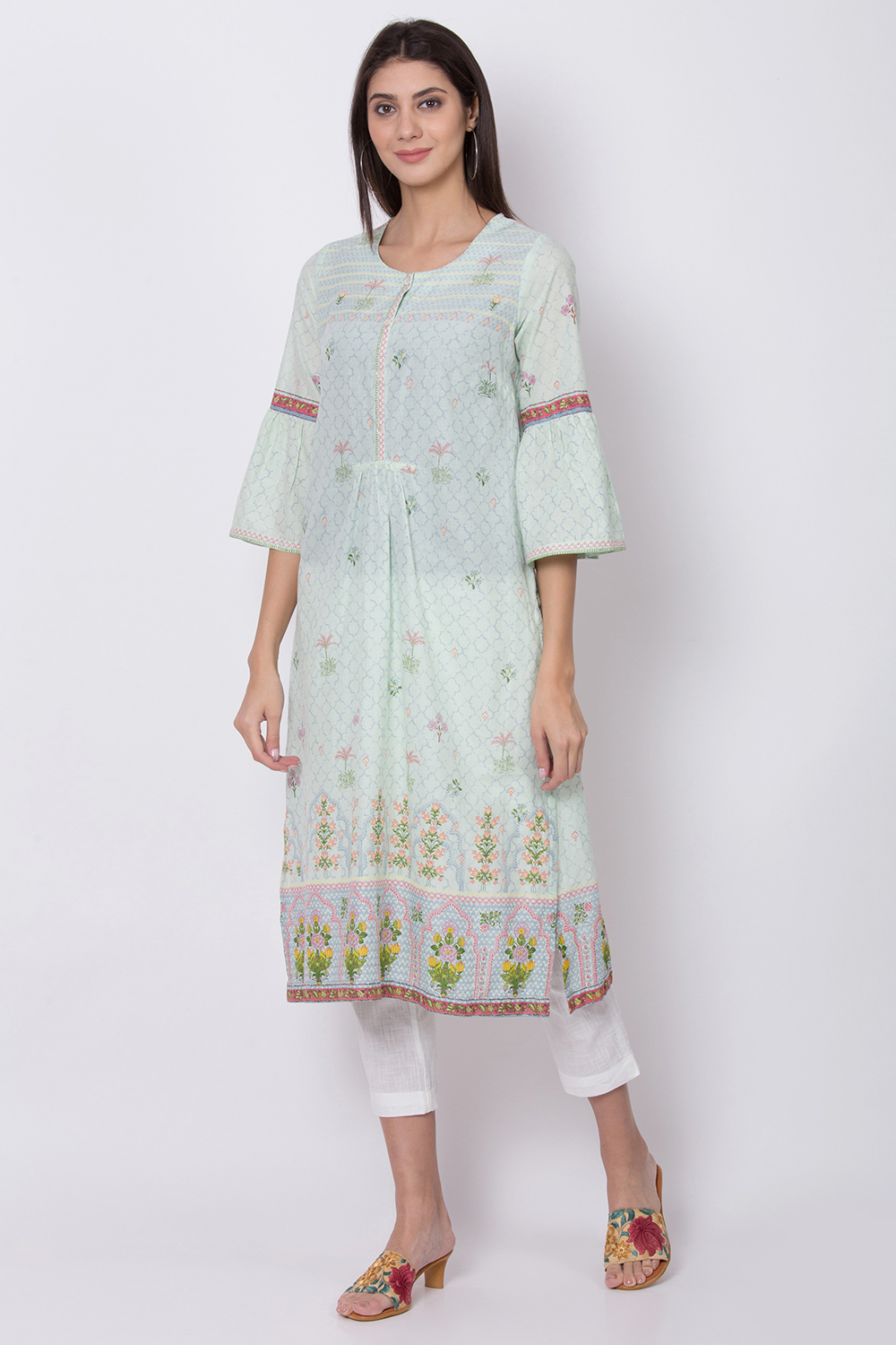 Yellow Straight Kurta image number 2
