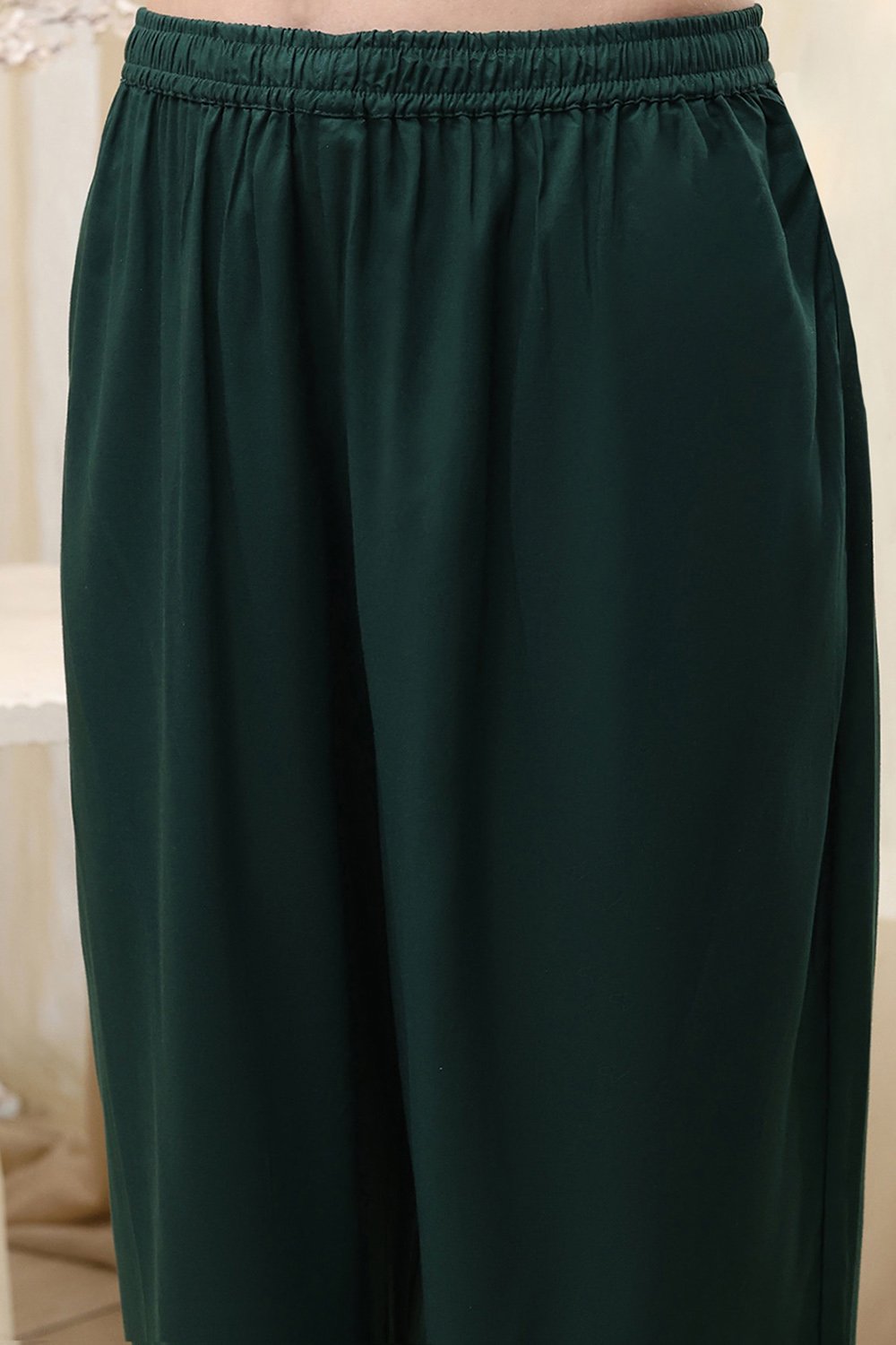 Dark Green Shantoon Printed Anarkali Suit Set image number 2