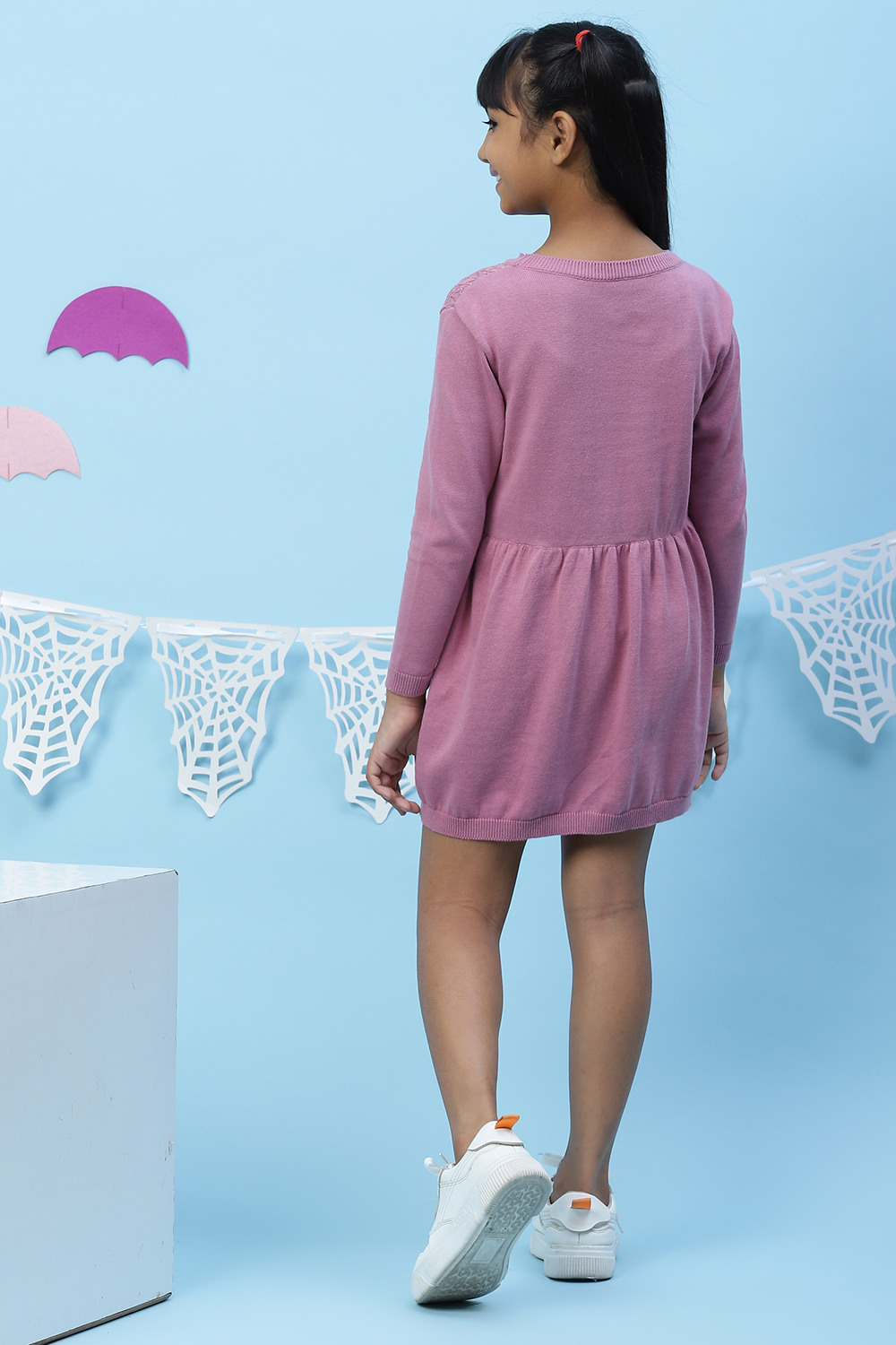 Onion Pink Flared Cotton Dress image number 5