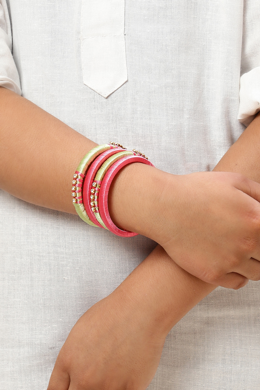 Green & Pink Kids Bangles image number 2