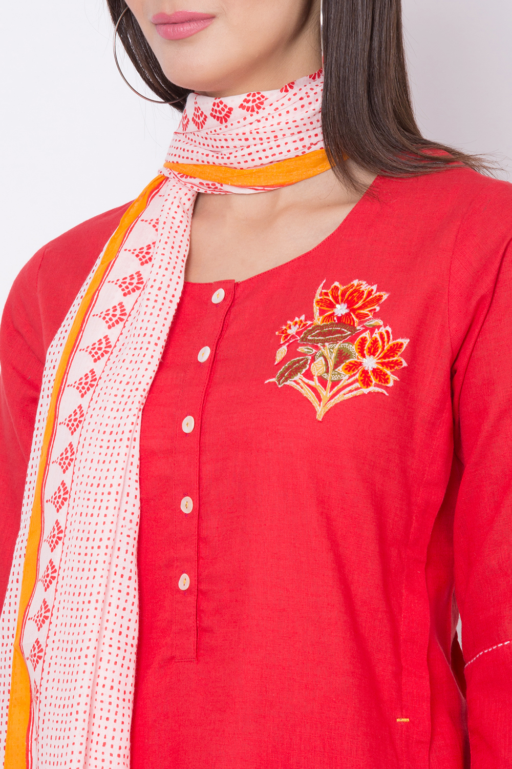 Charcoal Cotton A-Line Kurta Palazzo Suit Set image number 1