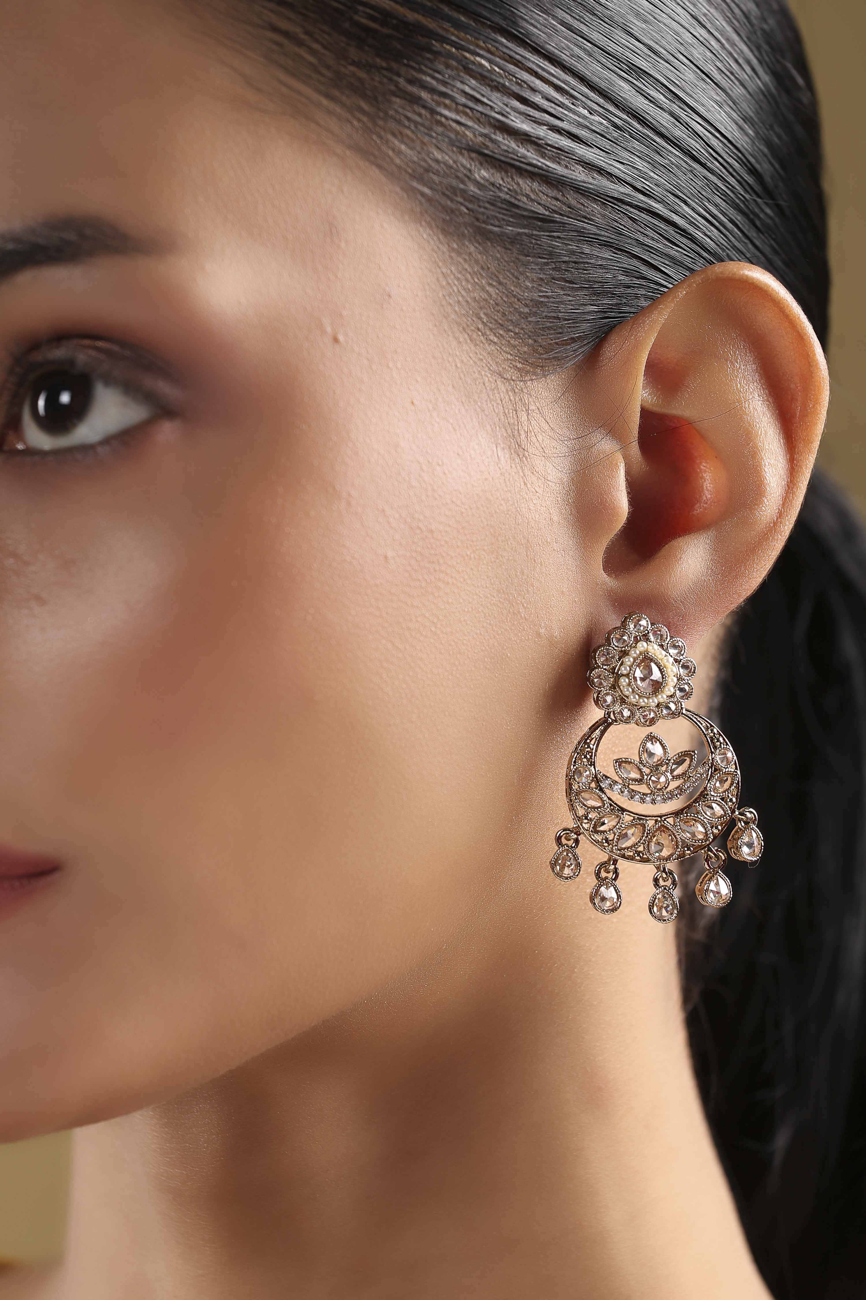 Champagne Alloy Chaandbali image number 1