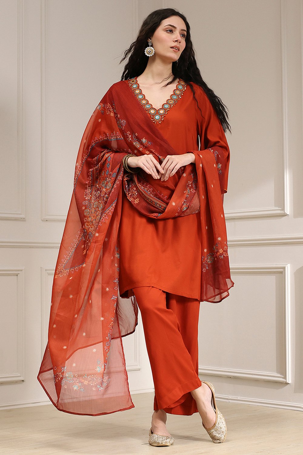 Black Solid Relaxed Straight Suit Set image number 0
