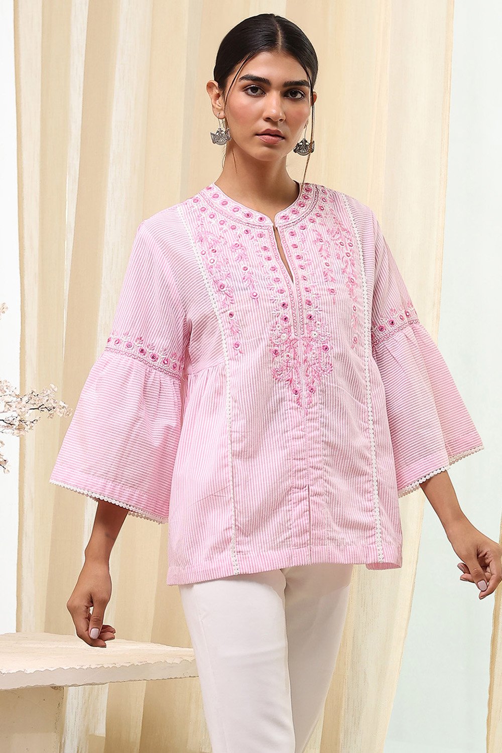 Blue Straight Short Kurta image number 5