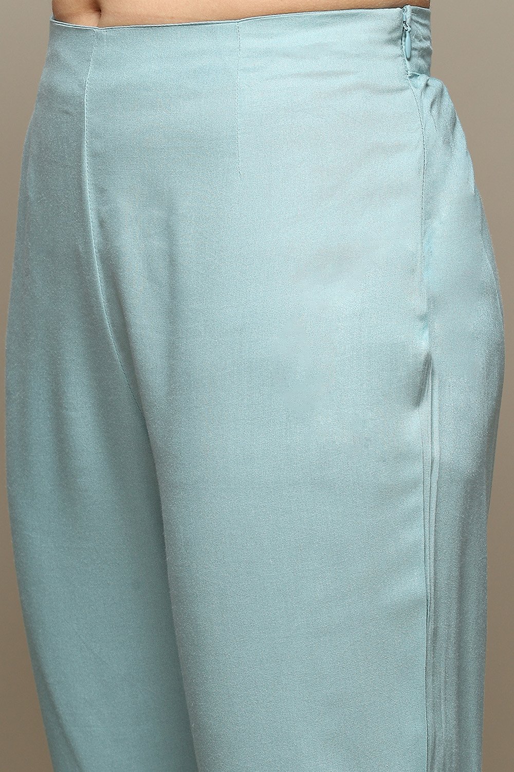 Yellow Rayon Straight Kurta Pants Suit Set image number 2