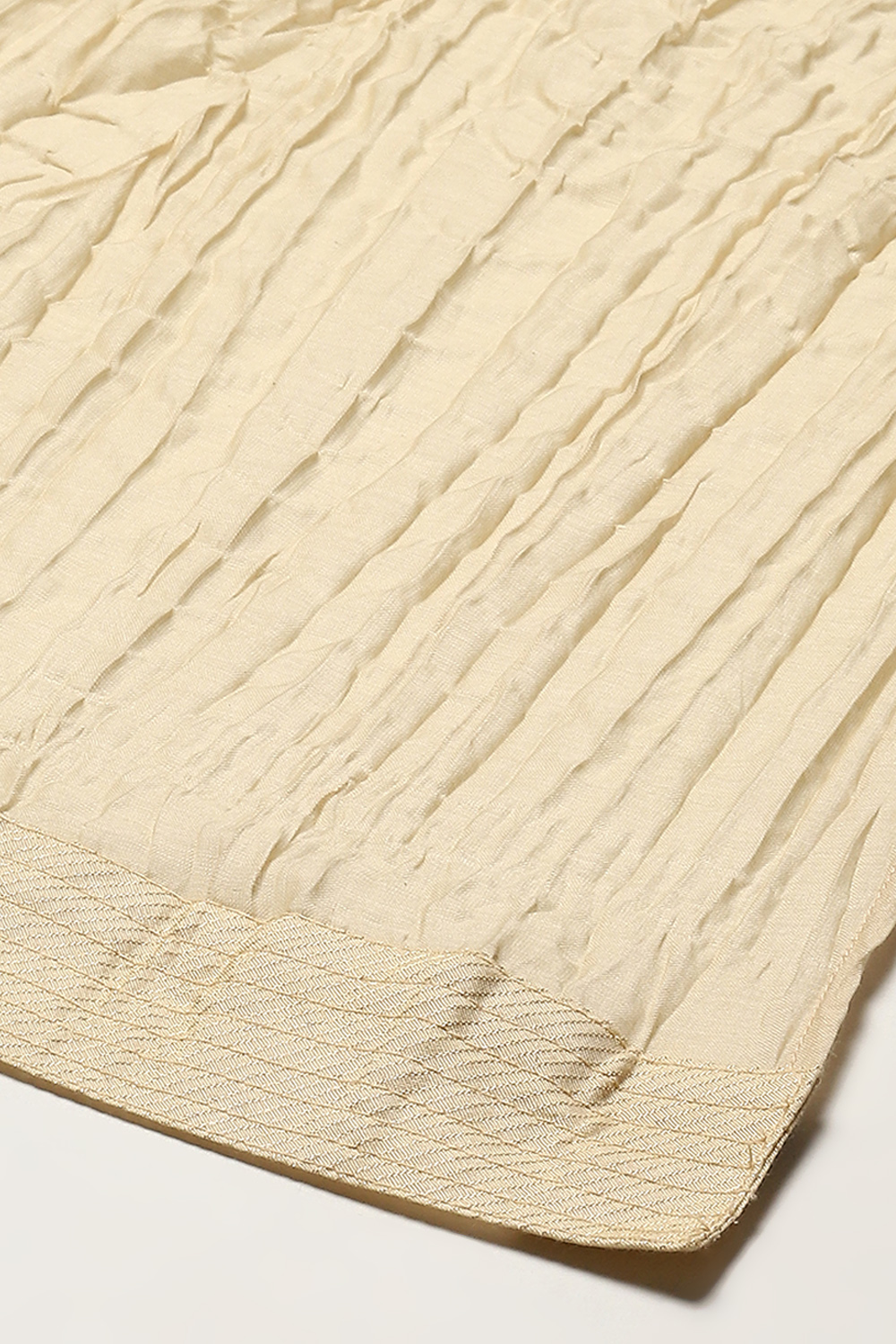 Beige Cotton Blend Straight Kurta Suit Set image number 3