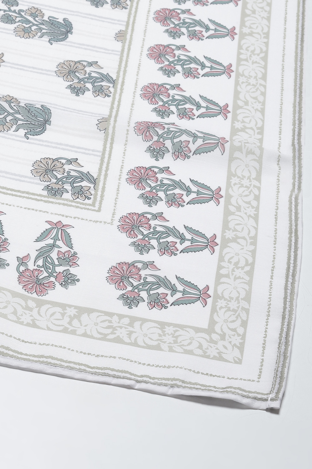 Off White Linen Digital Print Unstitched Suit Set image number 3