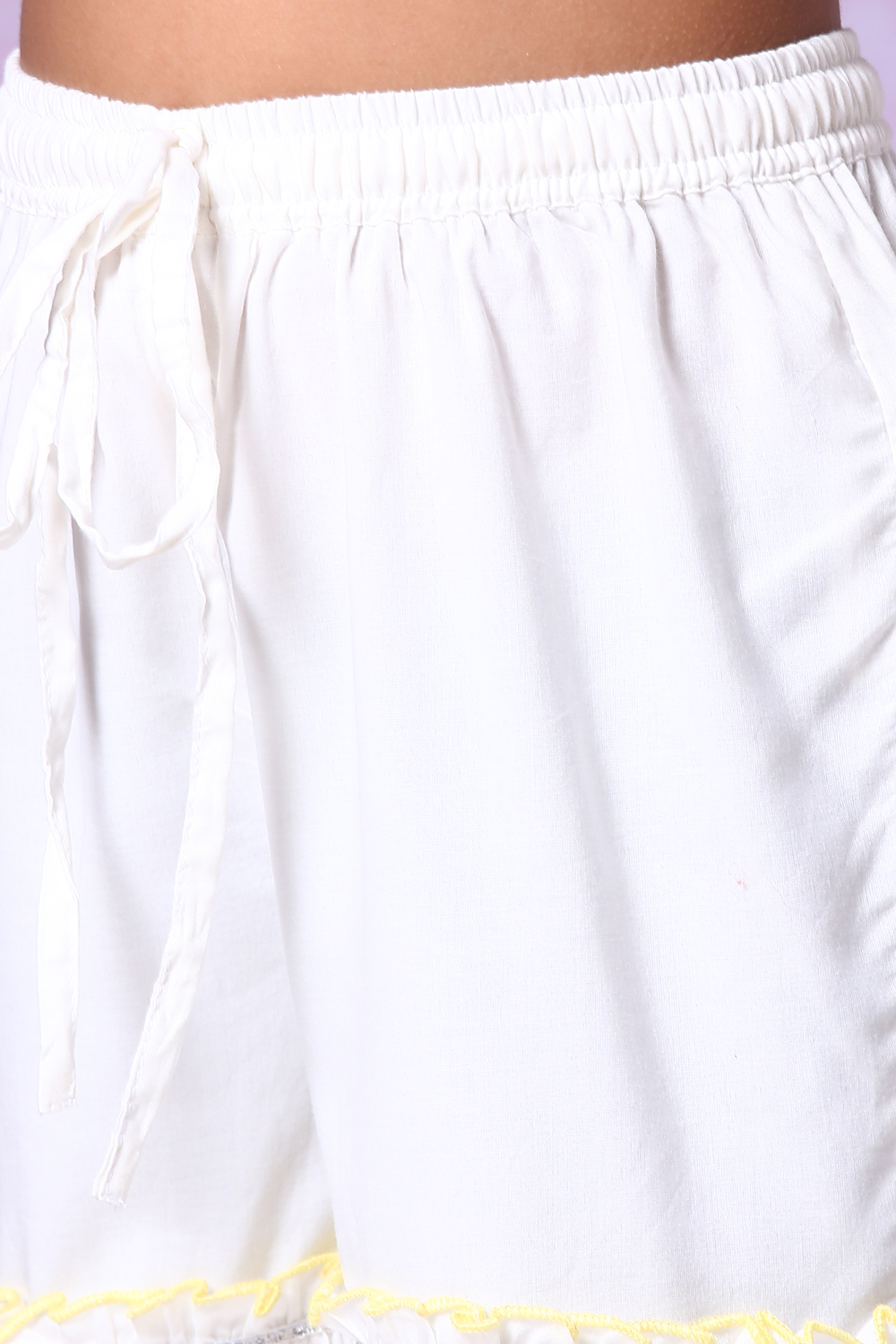 Yellow And White Cotton Sharara Kurta Sharara Suit Set image number 6