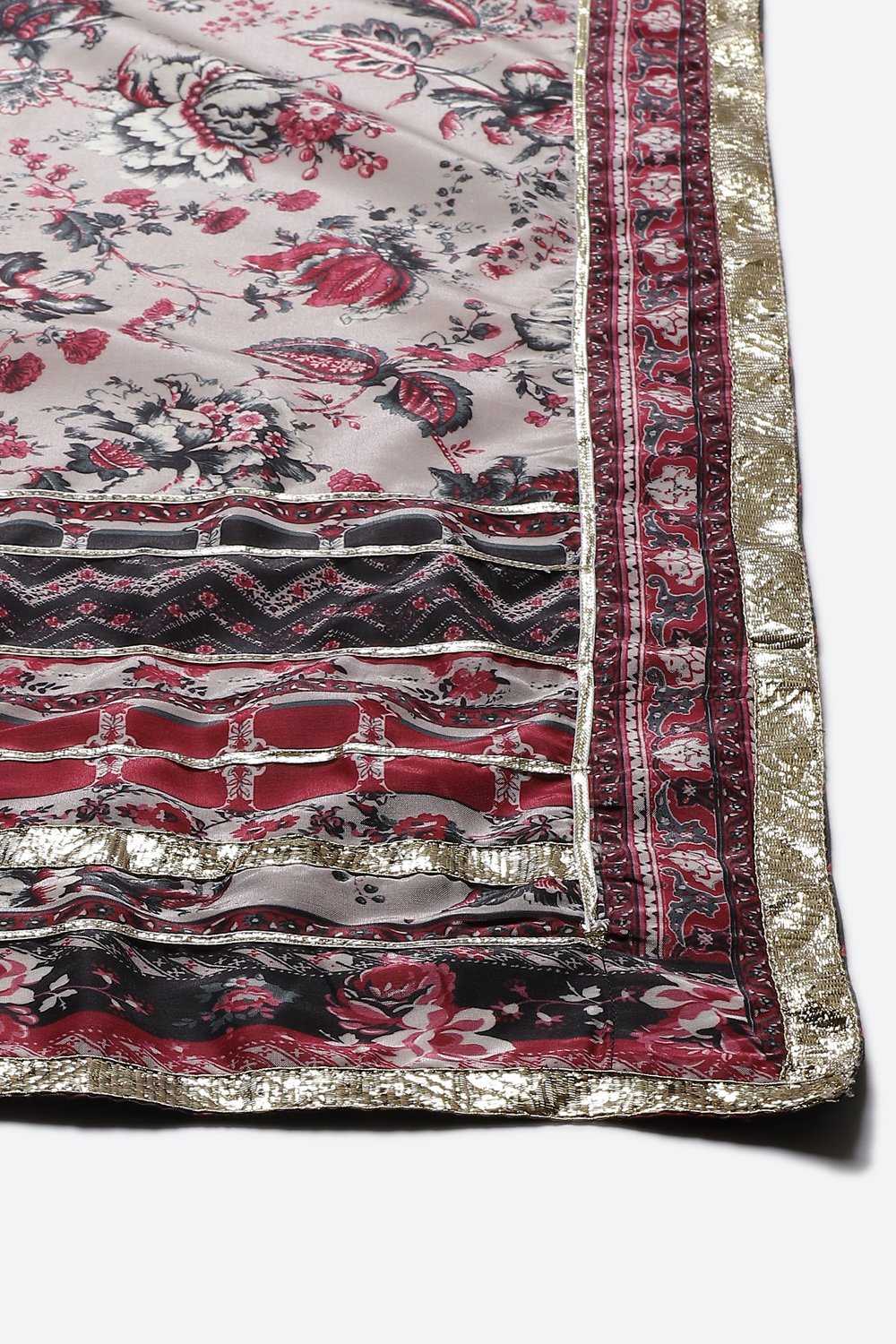 Cherry Straight Art Silk Cotton Printed Dupatta image number 1