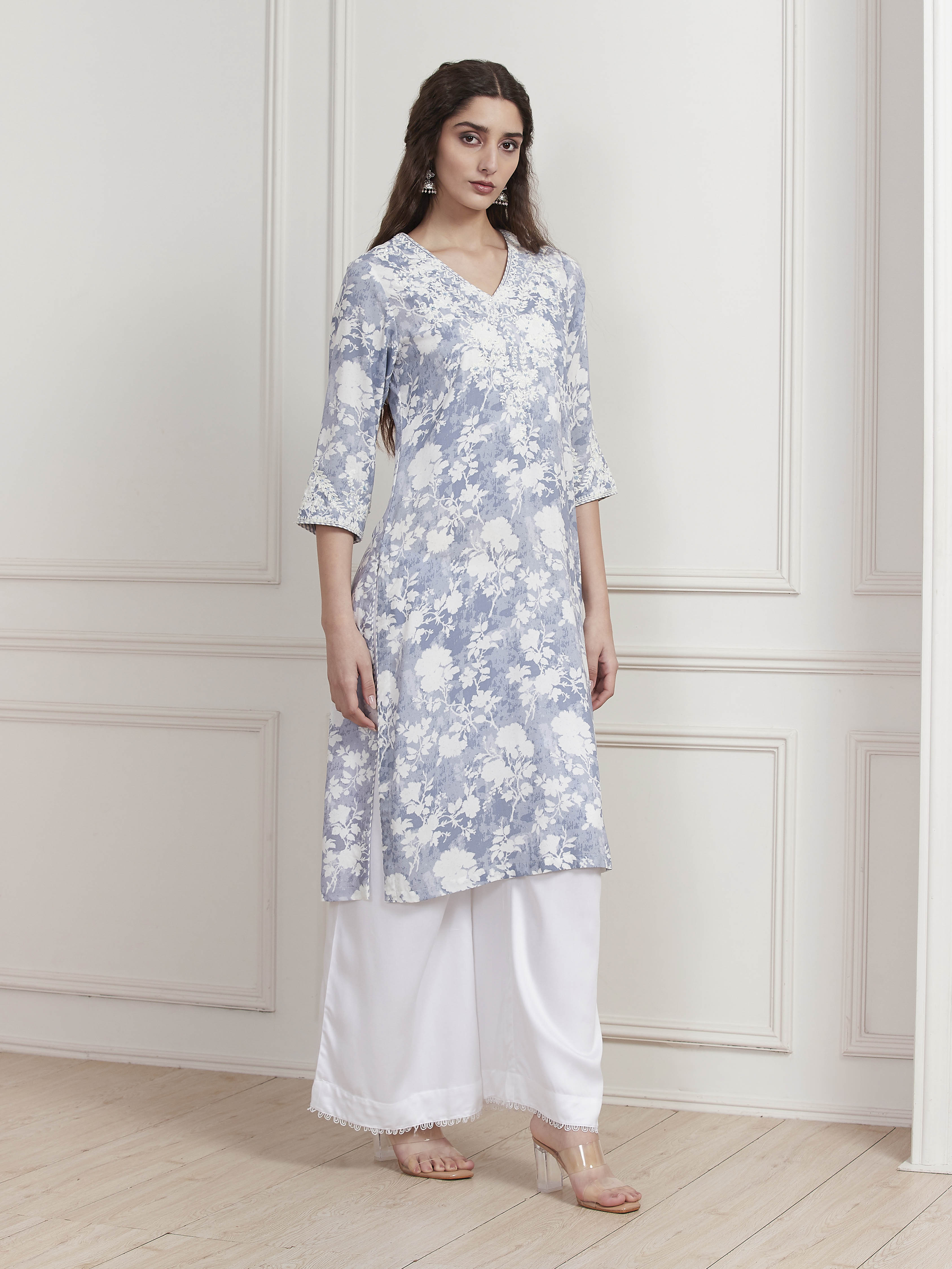 Yellow Viscose Rayon Straight Kurta image number 4