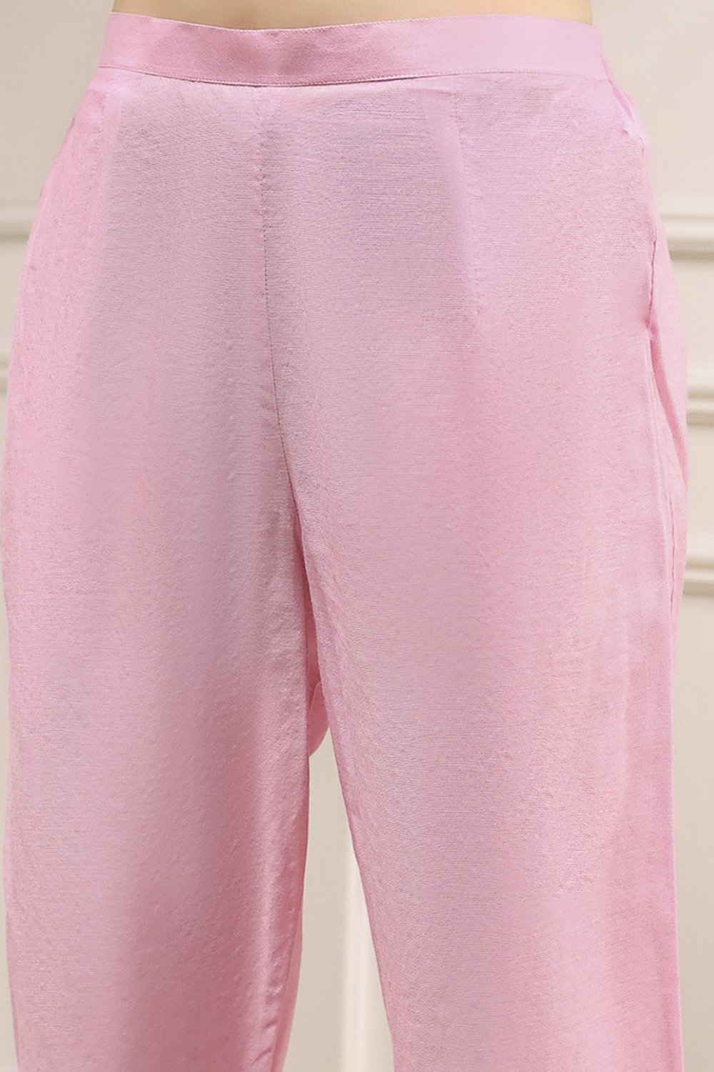 Pink Cotton Printed Unstitched Suit Set image number 3