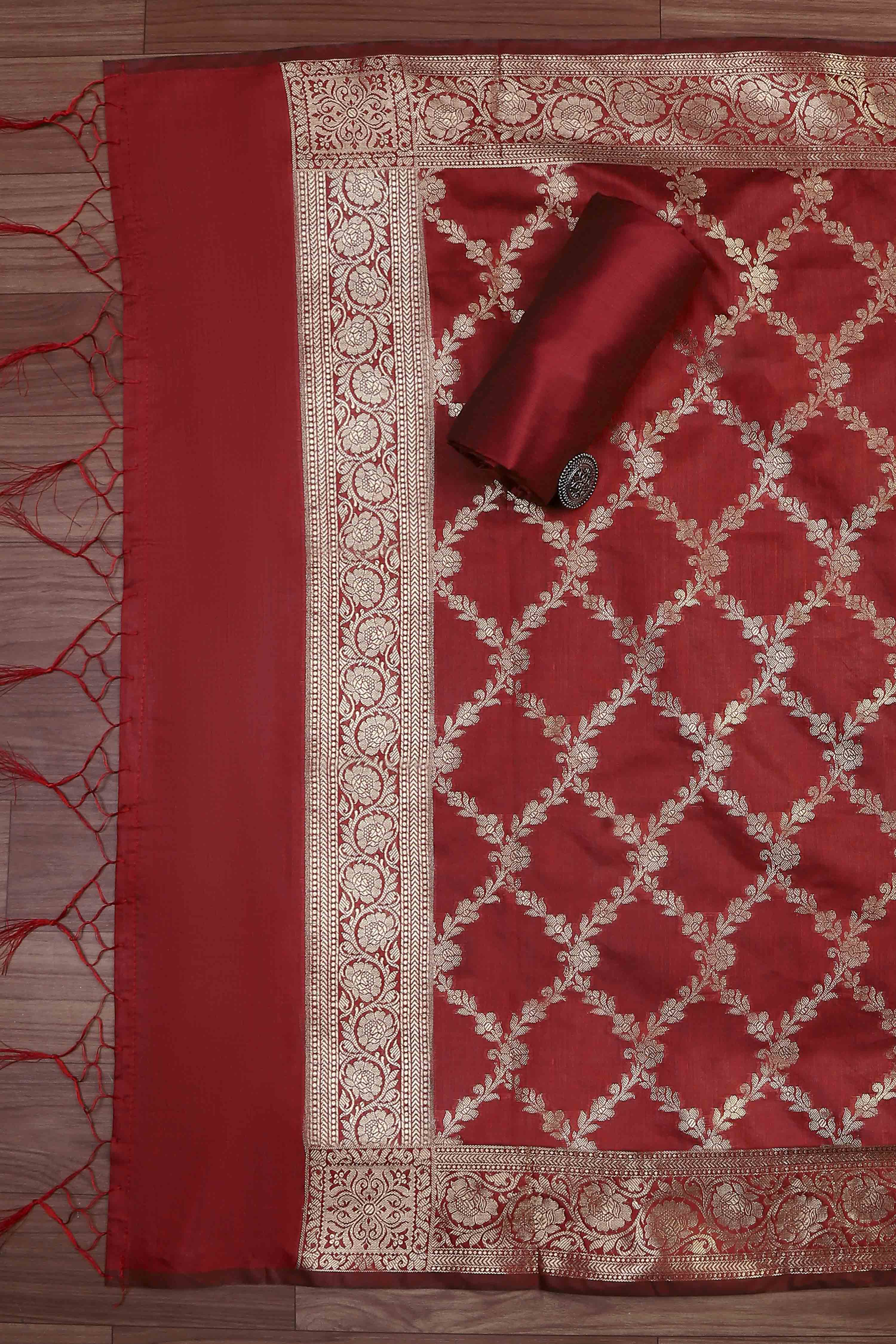 Turquoise Cotton Printed Embroidered Unstitched Suit Set image number 3
