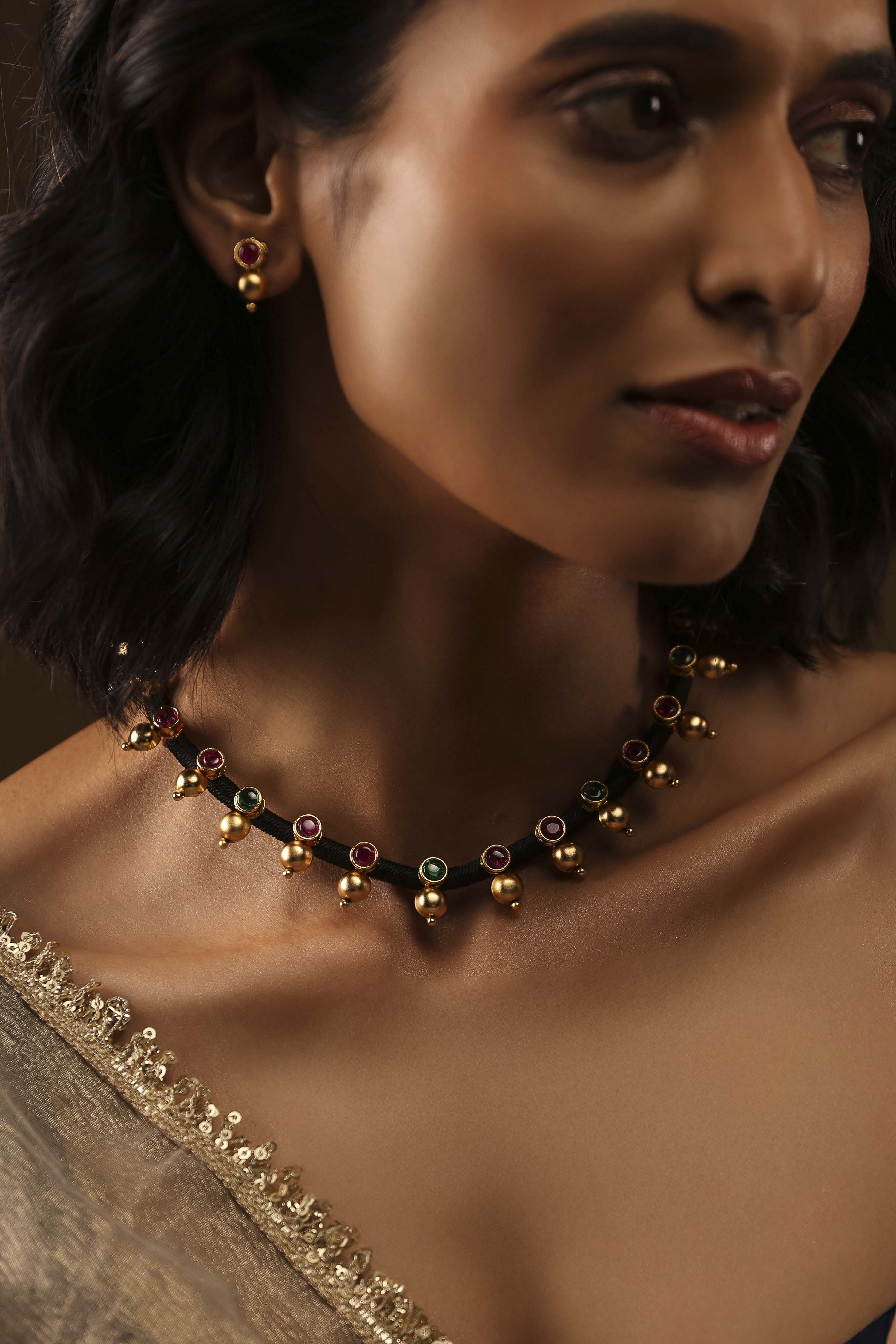 Multicolor Brass Necklace Set image number 4