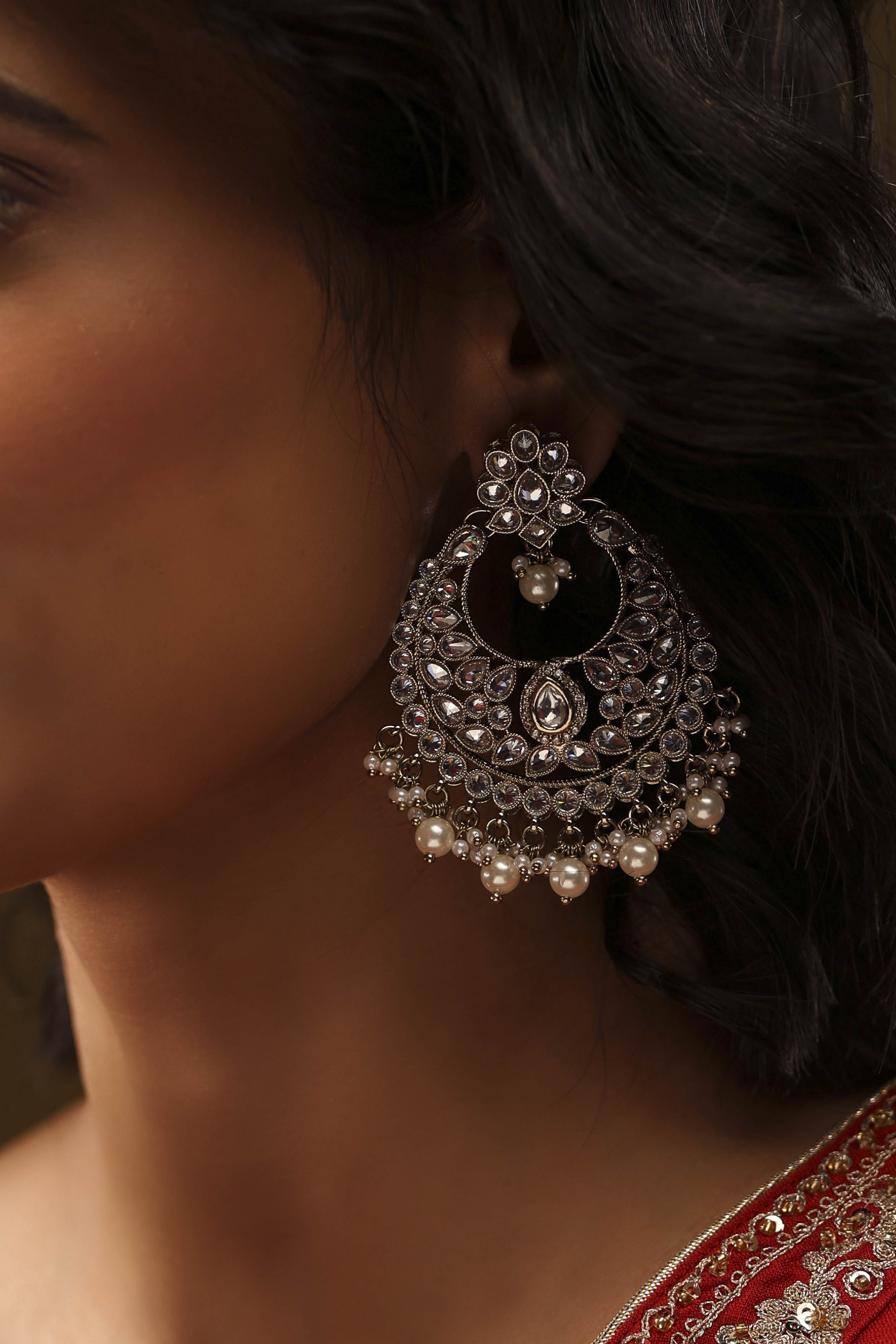 White Brass Chaandbali image number 1