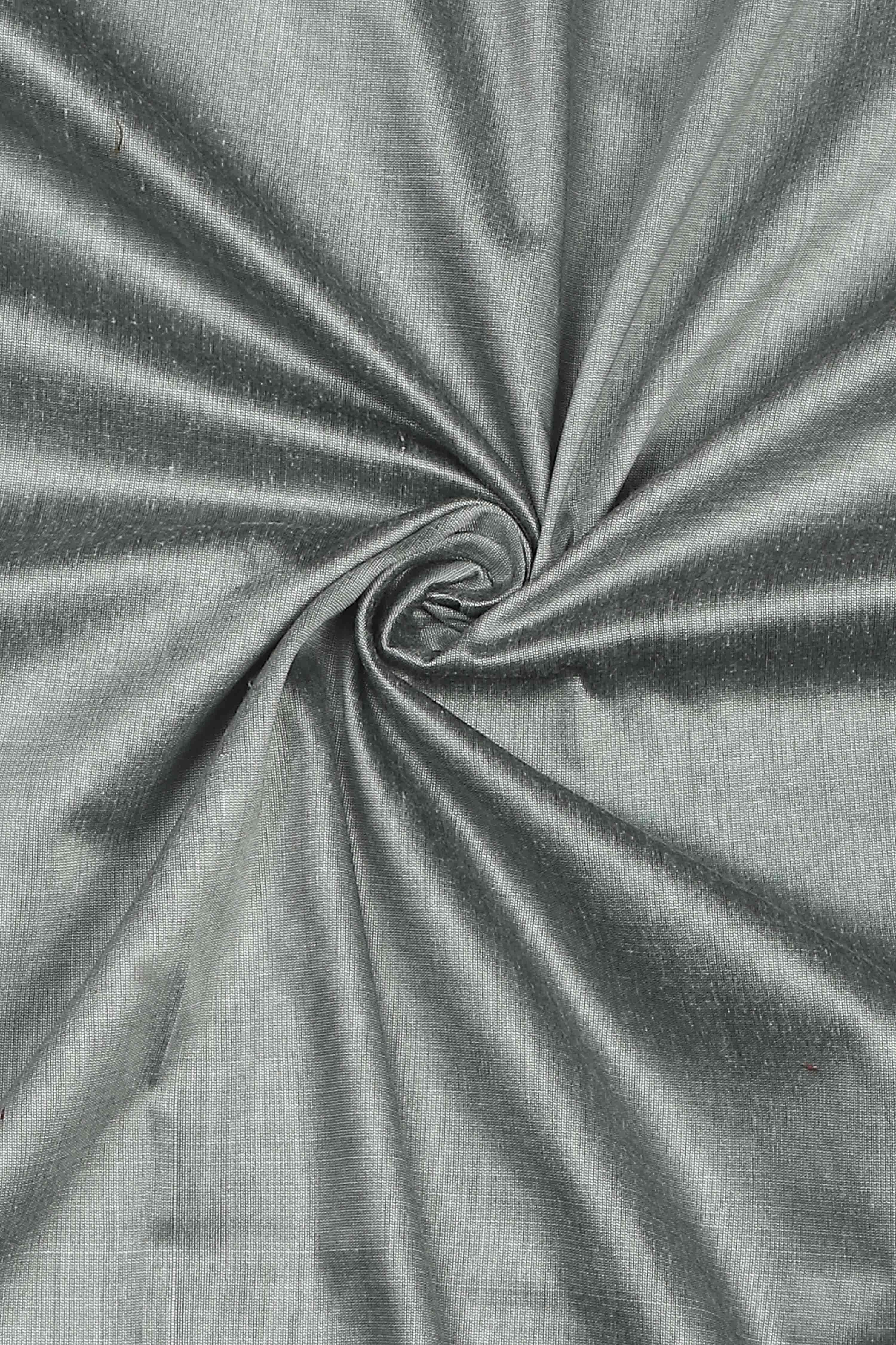 Grey Cotton Printed Embroidered Unstitched Suit Set image number 2