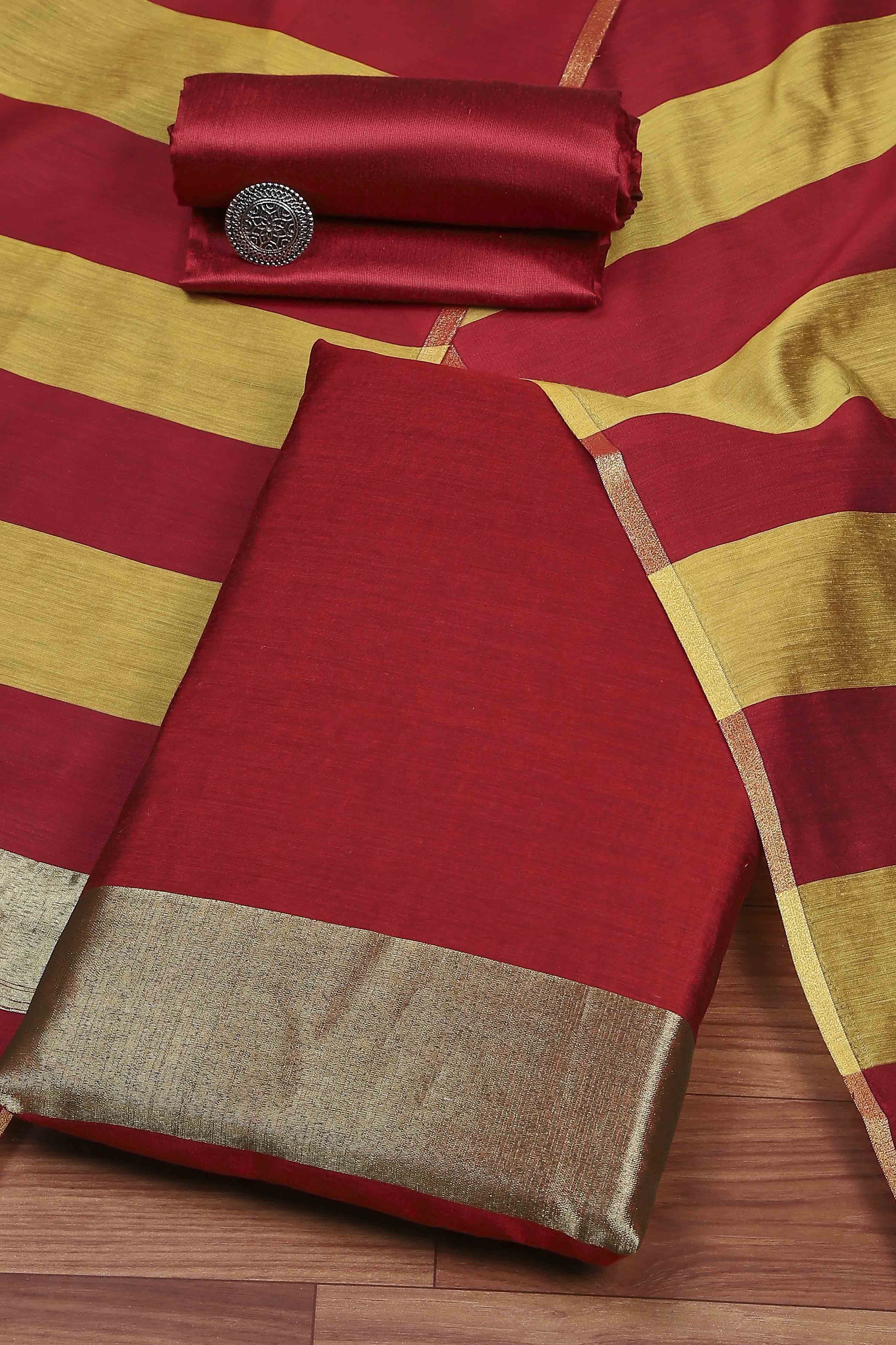 Onion Pink Cotton Unstitched Suit Set image number 0