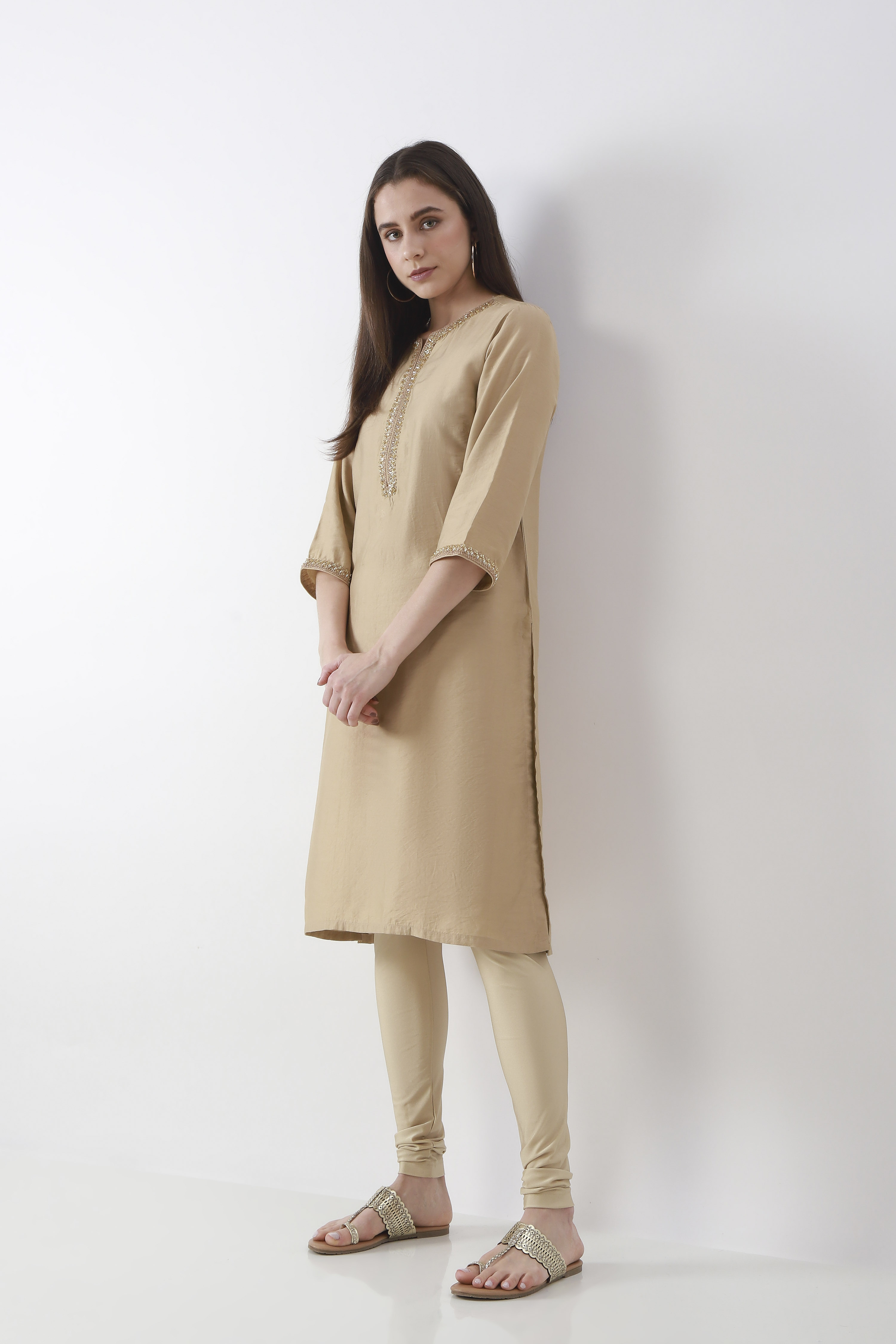 Brown Nylon Blend Leggings image number 0