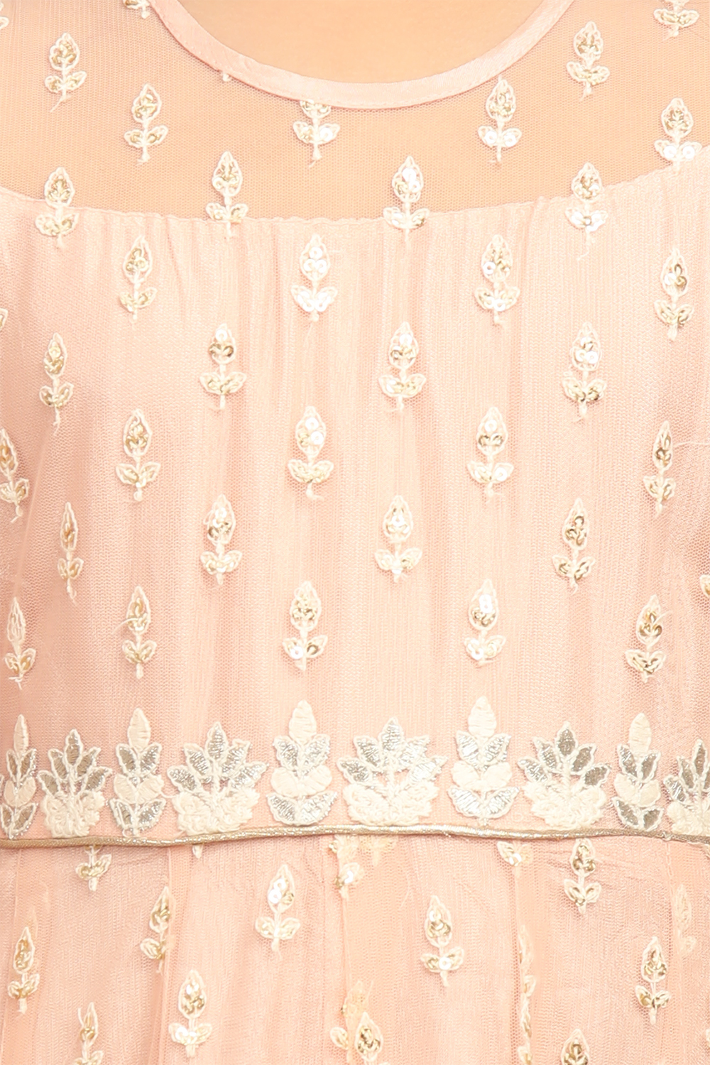 Peach Anarkali Nylon Gown image number 1