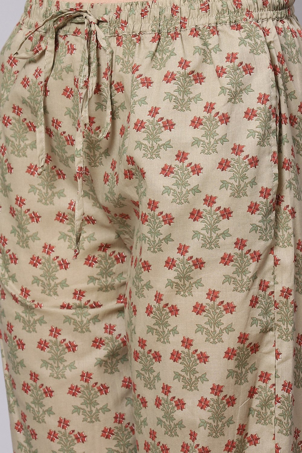 Green Straight Cotton Three Piece Printed Sleepwear Set image number 2