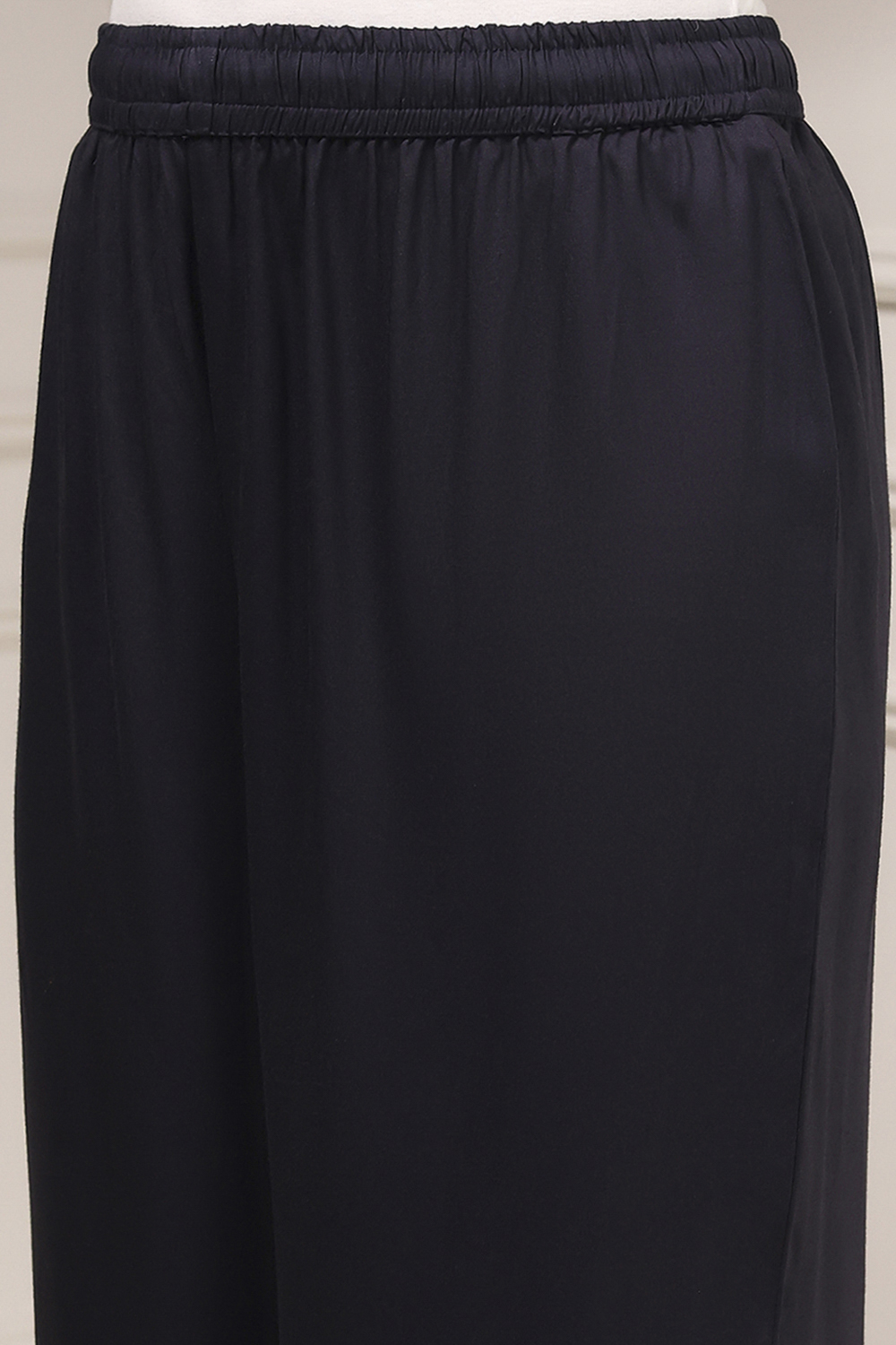 Charcoal Viscose Rayon Straight Solid Palazzo Pants image number 1