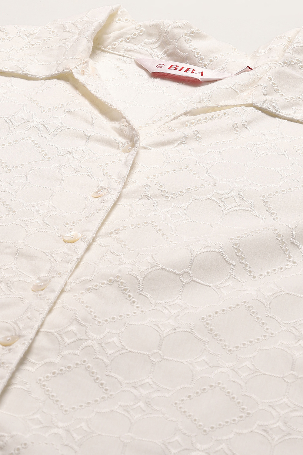 White Cotton Straight Kurta image number 1