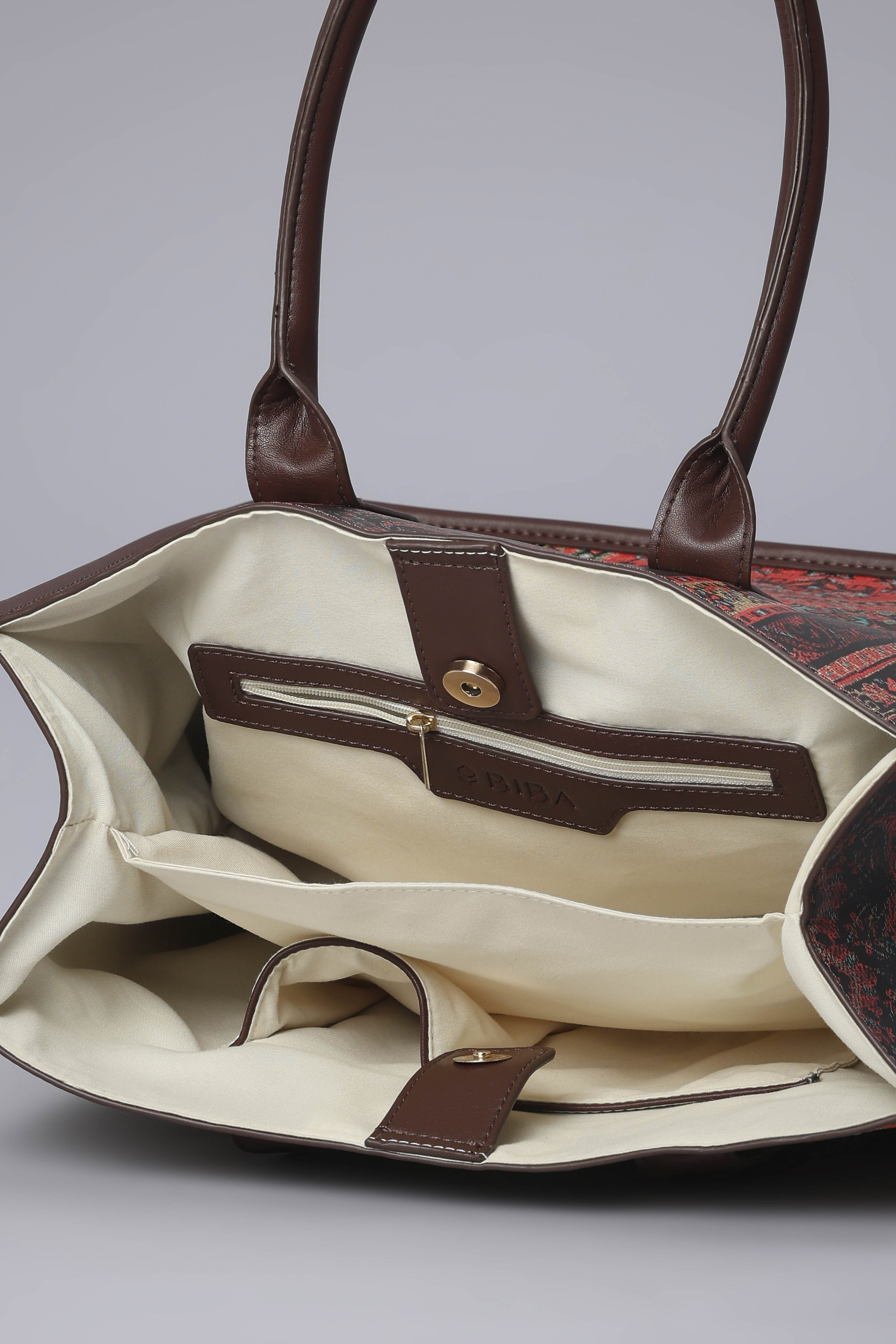 Brown PU Tote Bag image number 5