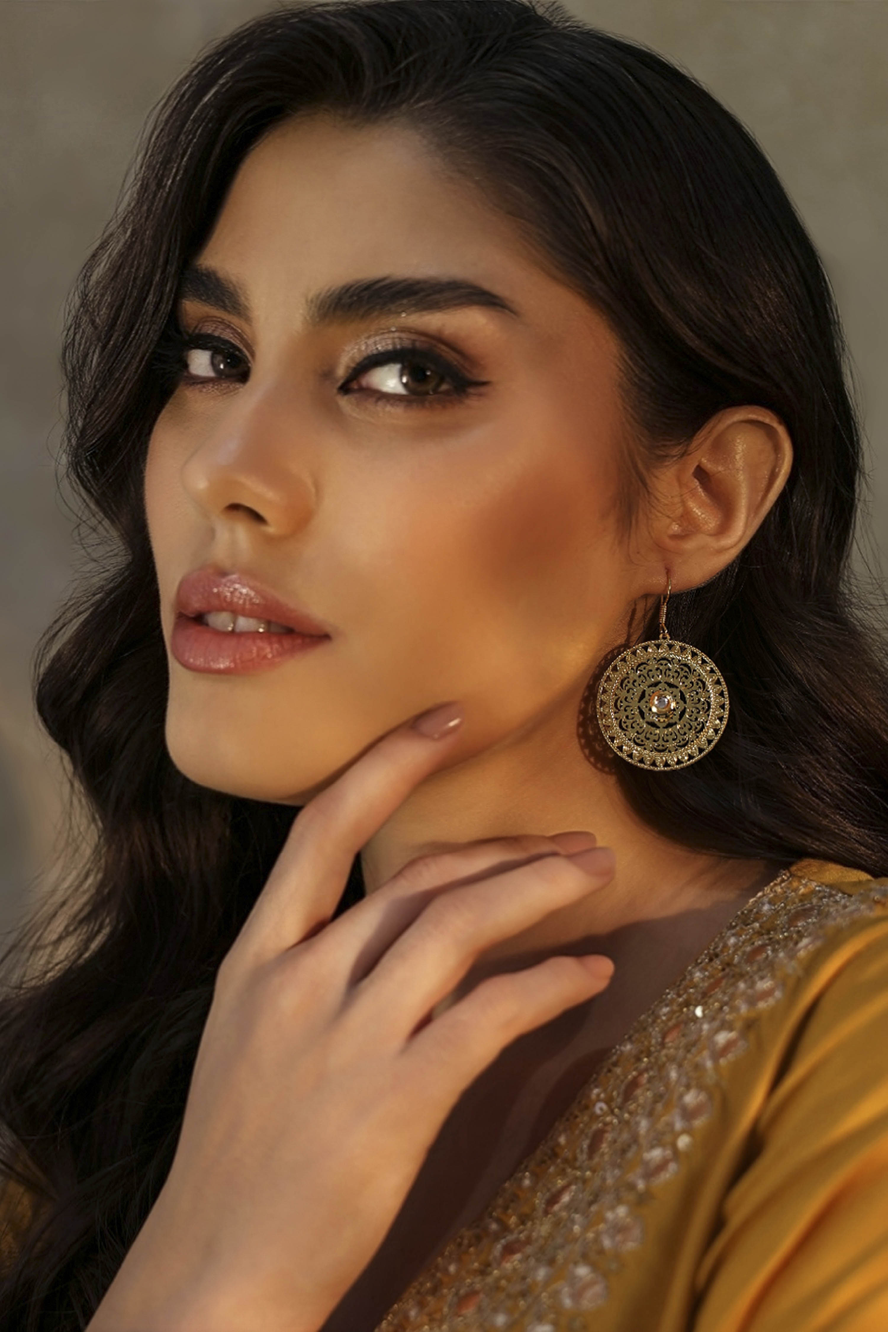 Gold Brass Filigree Drop & Danglers image number 2