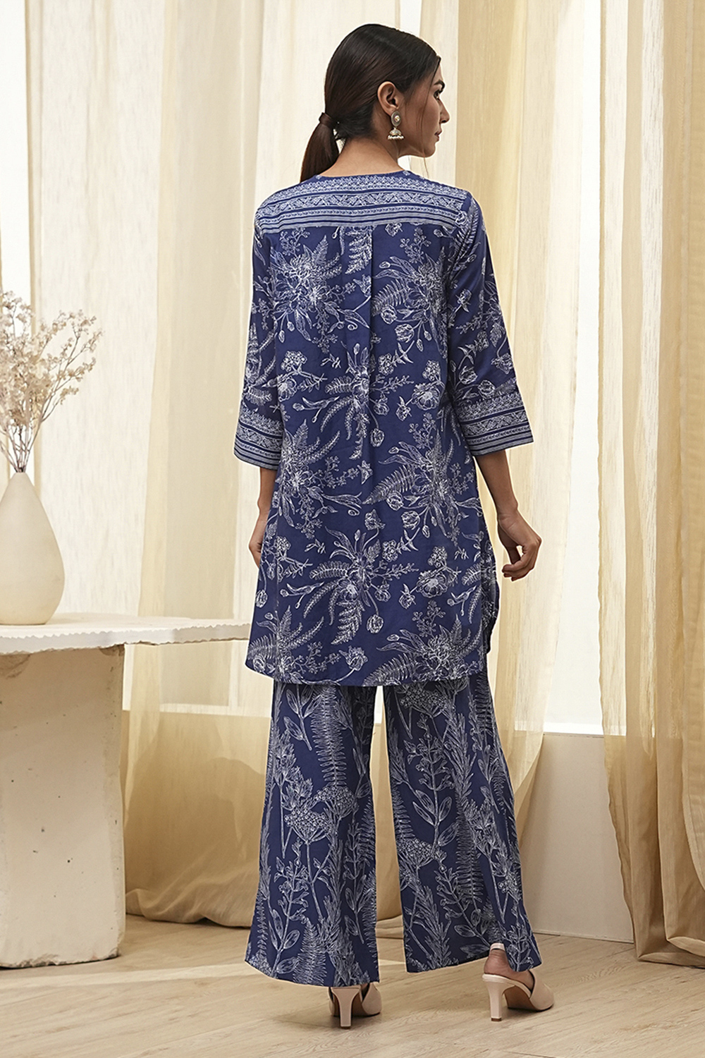 Indigo Pure Cotton Floral Co-ord Set image number 4