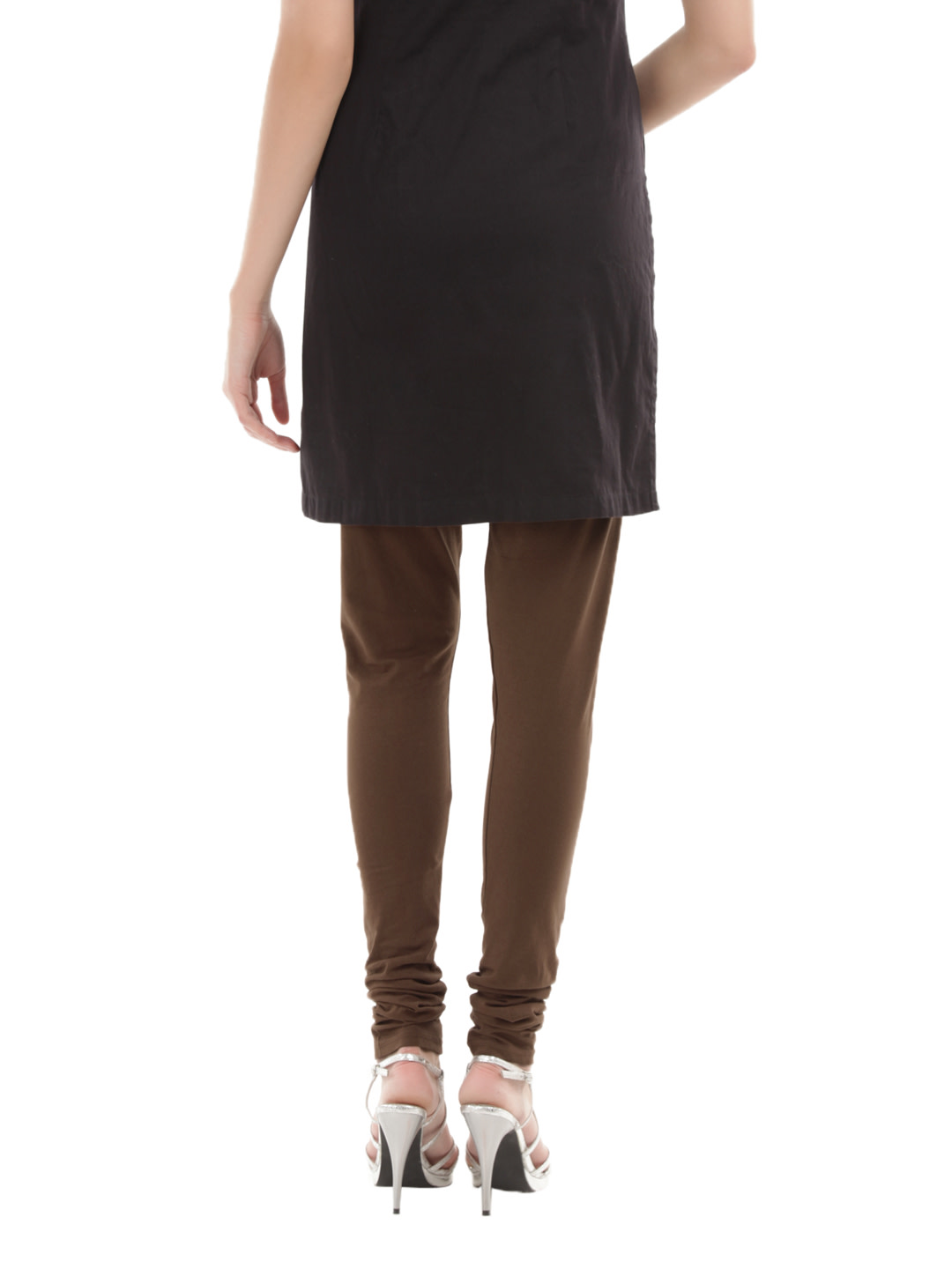 Brown Cotton Knitted Churidar image number 4
