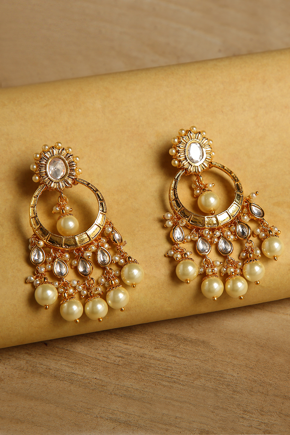 Gold Festive Earrings image number 0